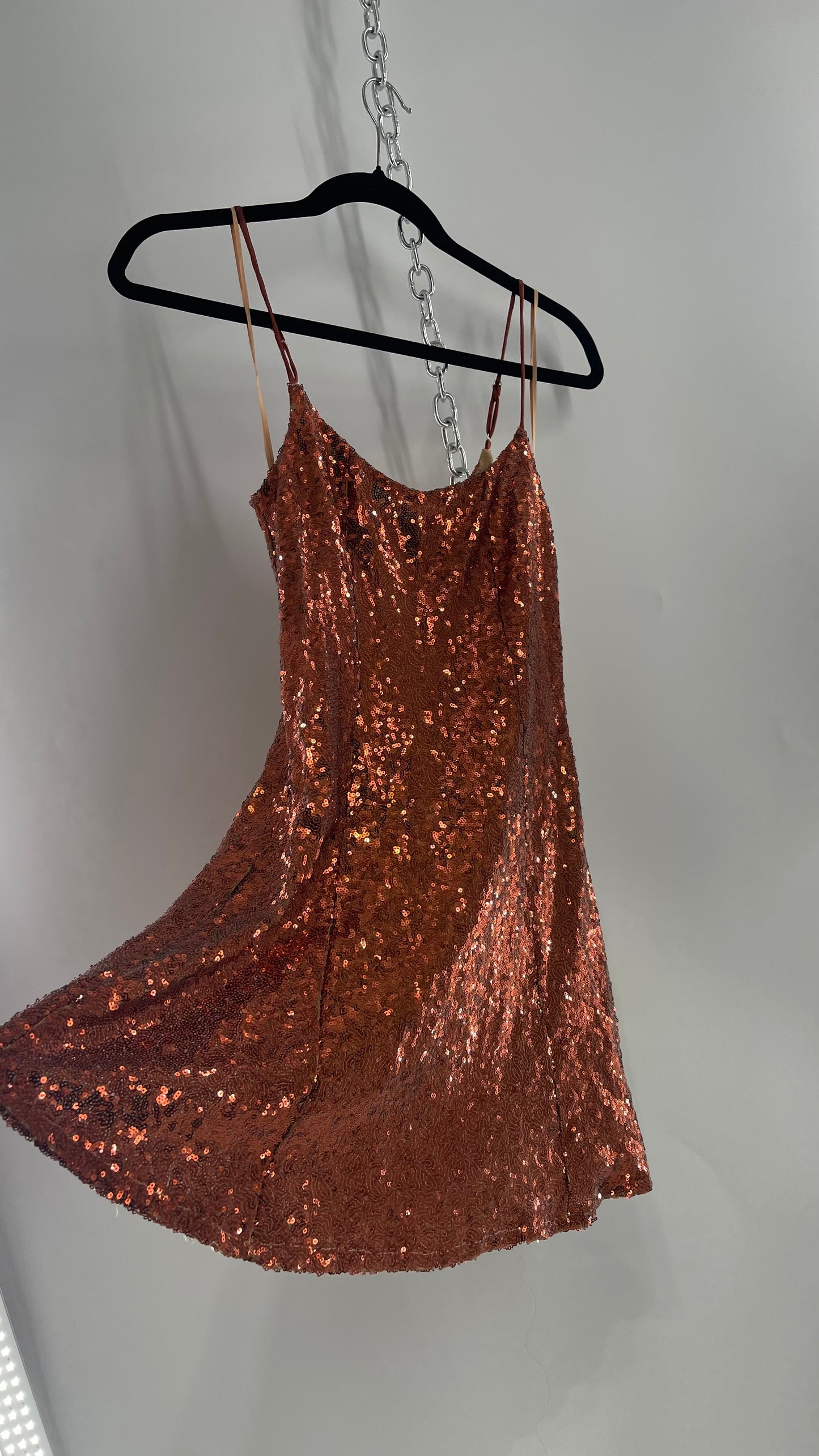 Urban Outfitters Bronze Sequin Slip (Small)