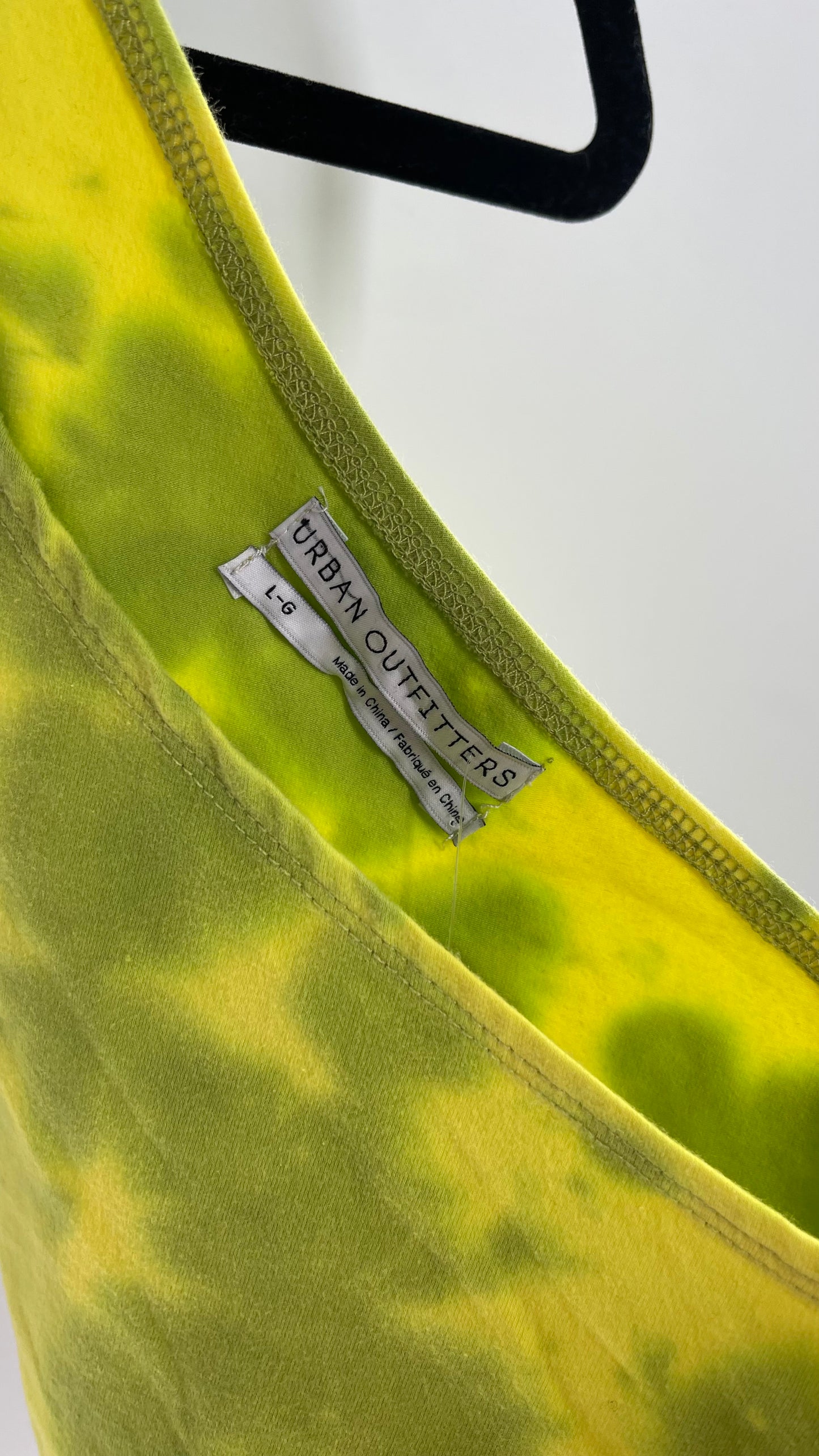 Urban Outfitters One Shoulder Lemon Lime Top (Large)