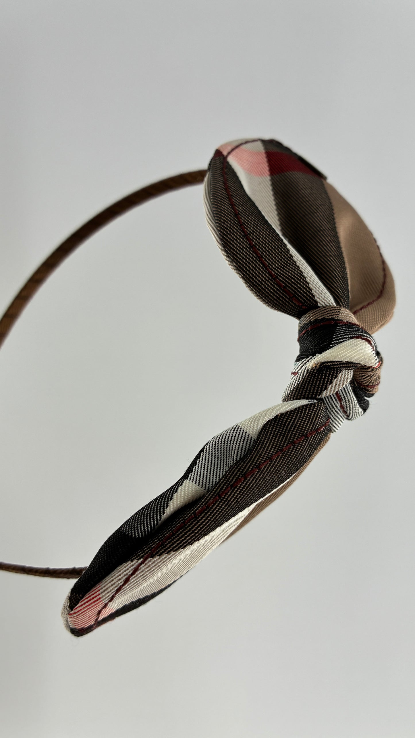 Vintage FARMER Handmade Headband with Burberry Bow
