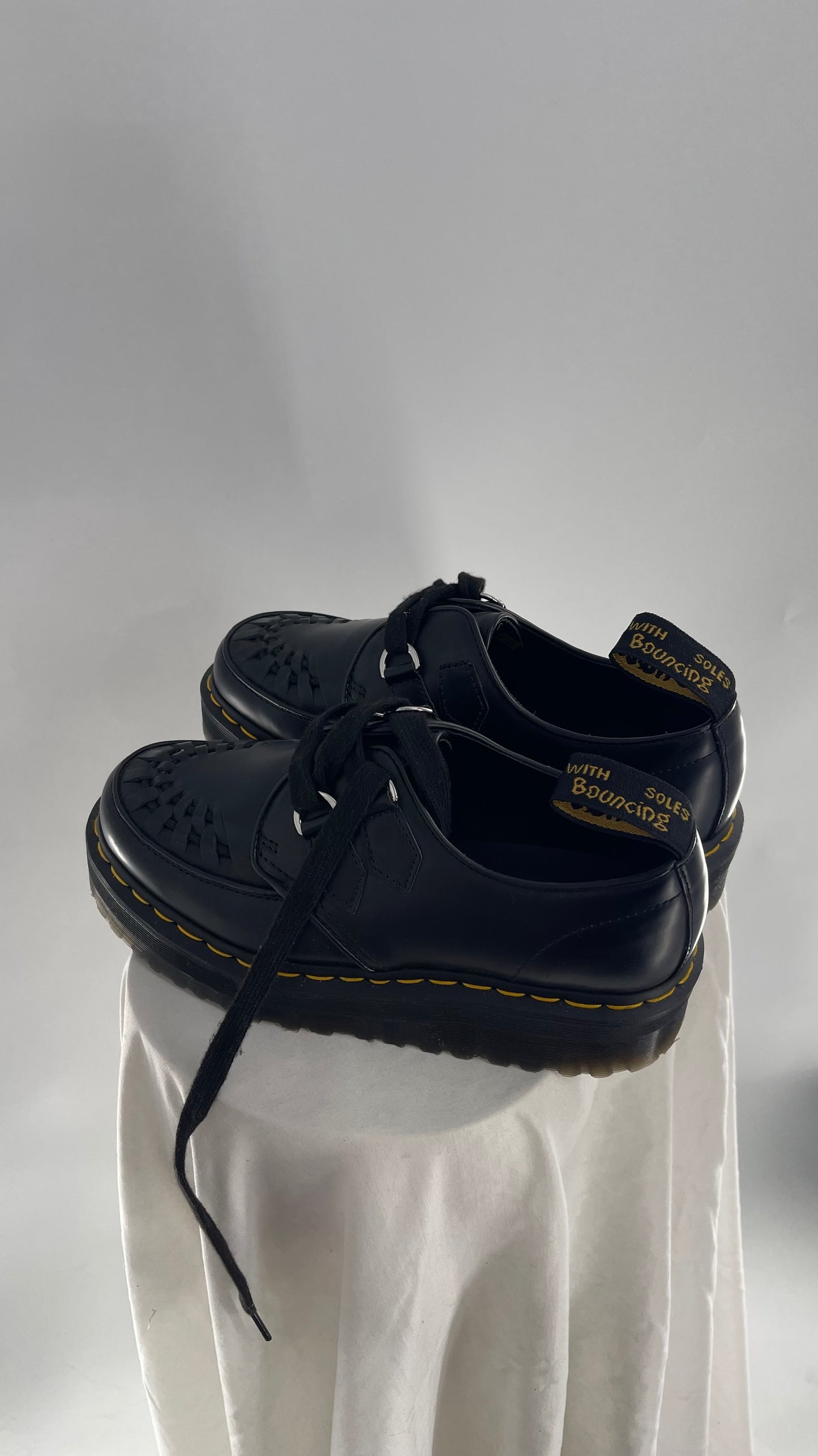 Dr.Martens NWOT Black Patent Leather Platform/Creeper Oxfords (8L 7M)