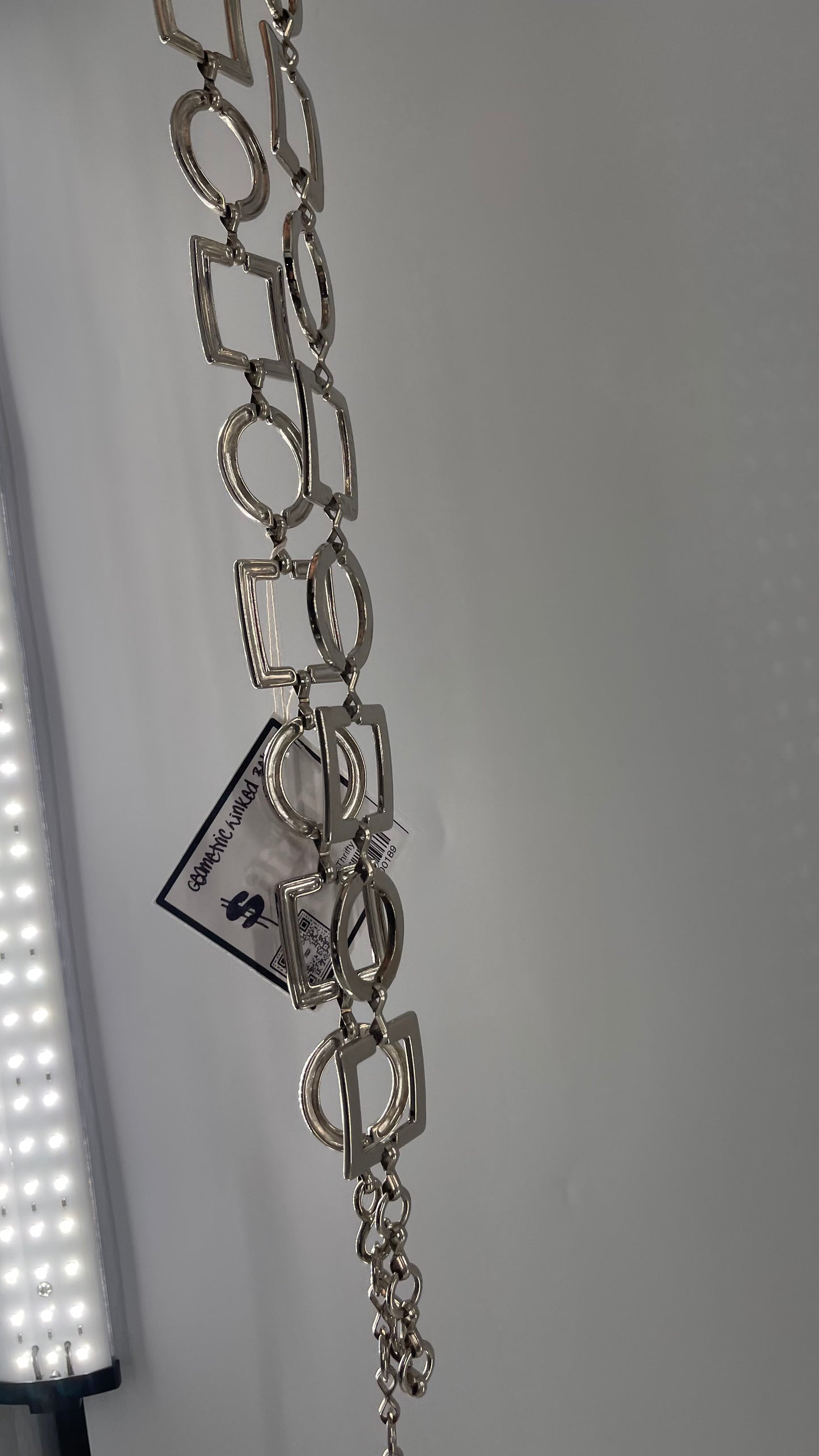 Vintage Metal Geometric Chain Belt (One Size)