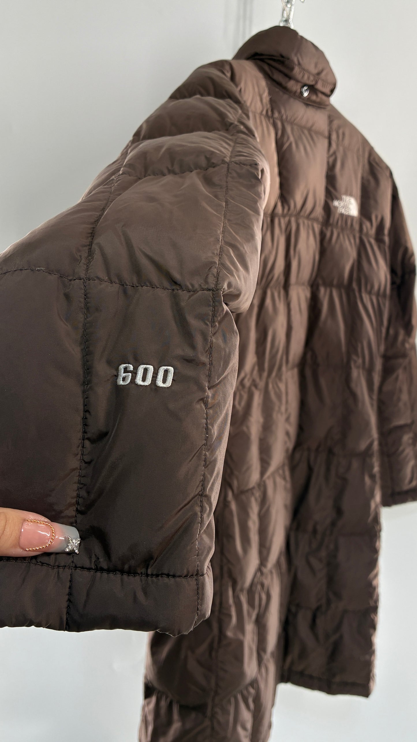 Vintage 1990s NORTH FACE Brown Bubble Puffer Coat (Small)