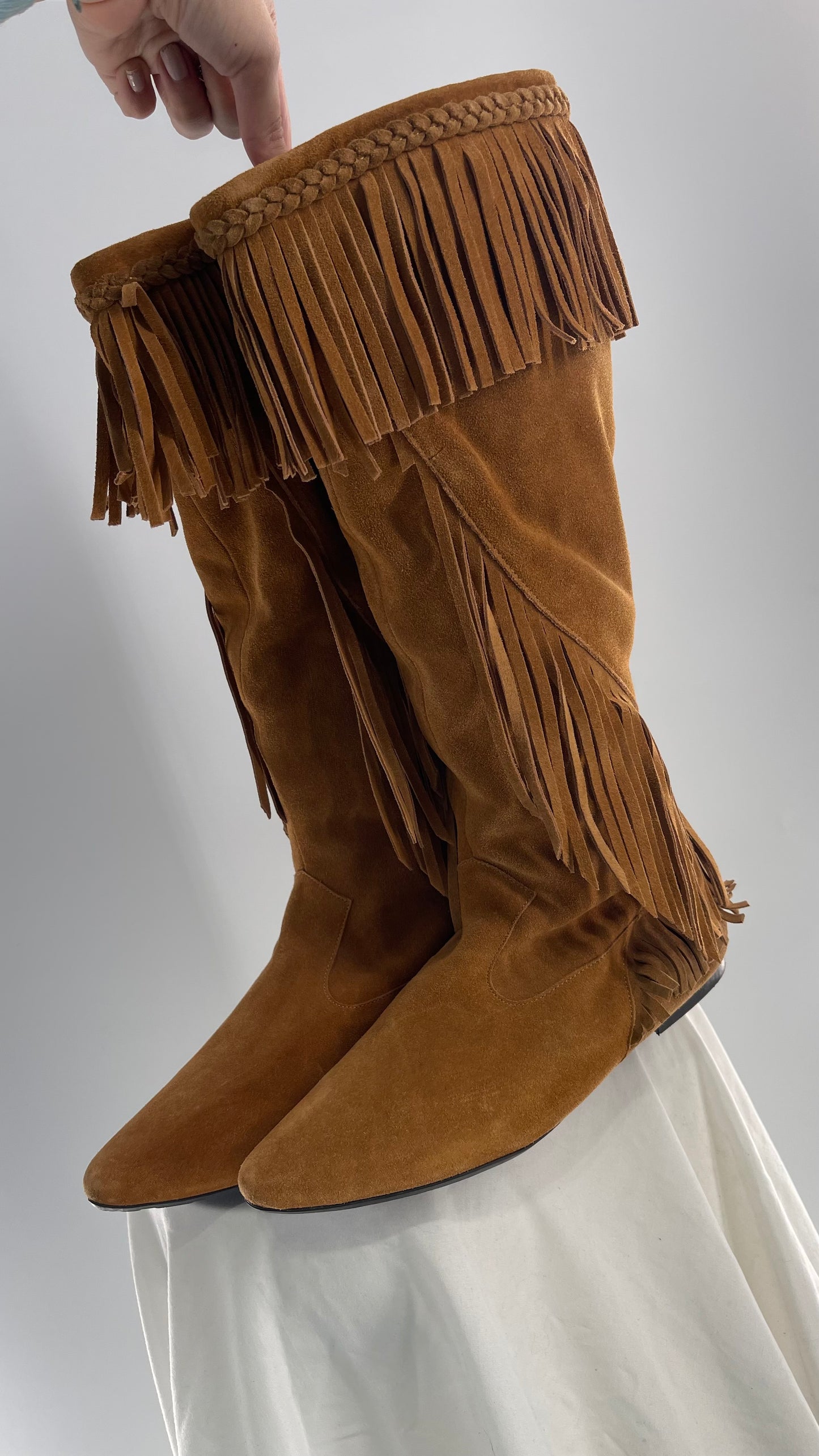 Vintage Sam Edelman Leather Fringe Western Boot (8.5)