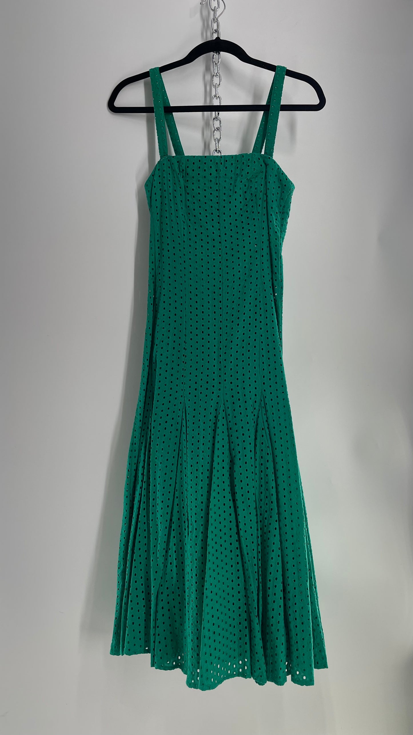 Maeve Anthropologie Kelly Green Eyelet Lace Midi Dress (2)