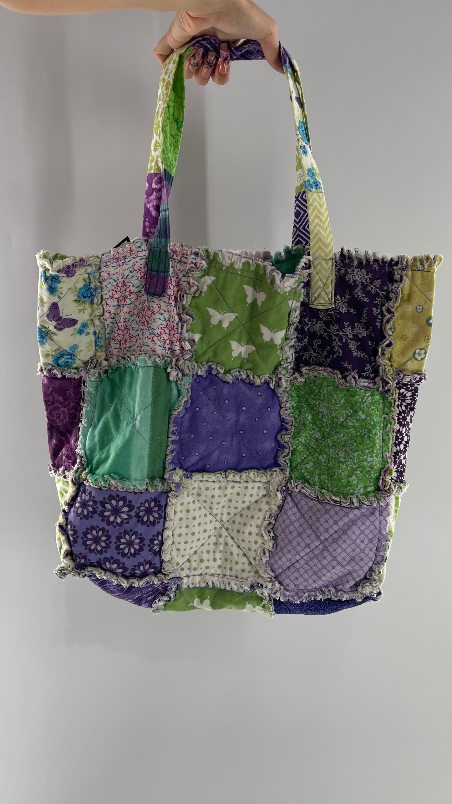 Vintage Susan Hitchcock Quilted Handmade Patchwork Tote Bag