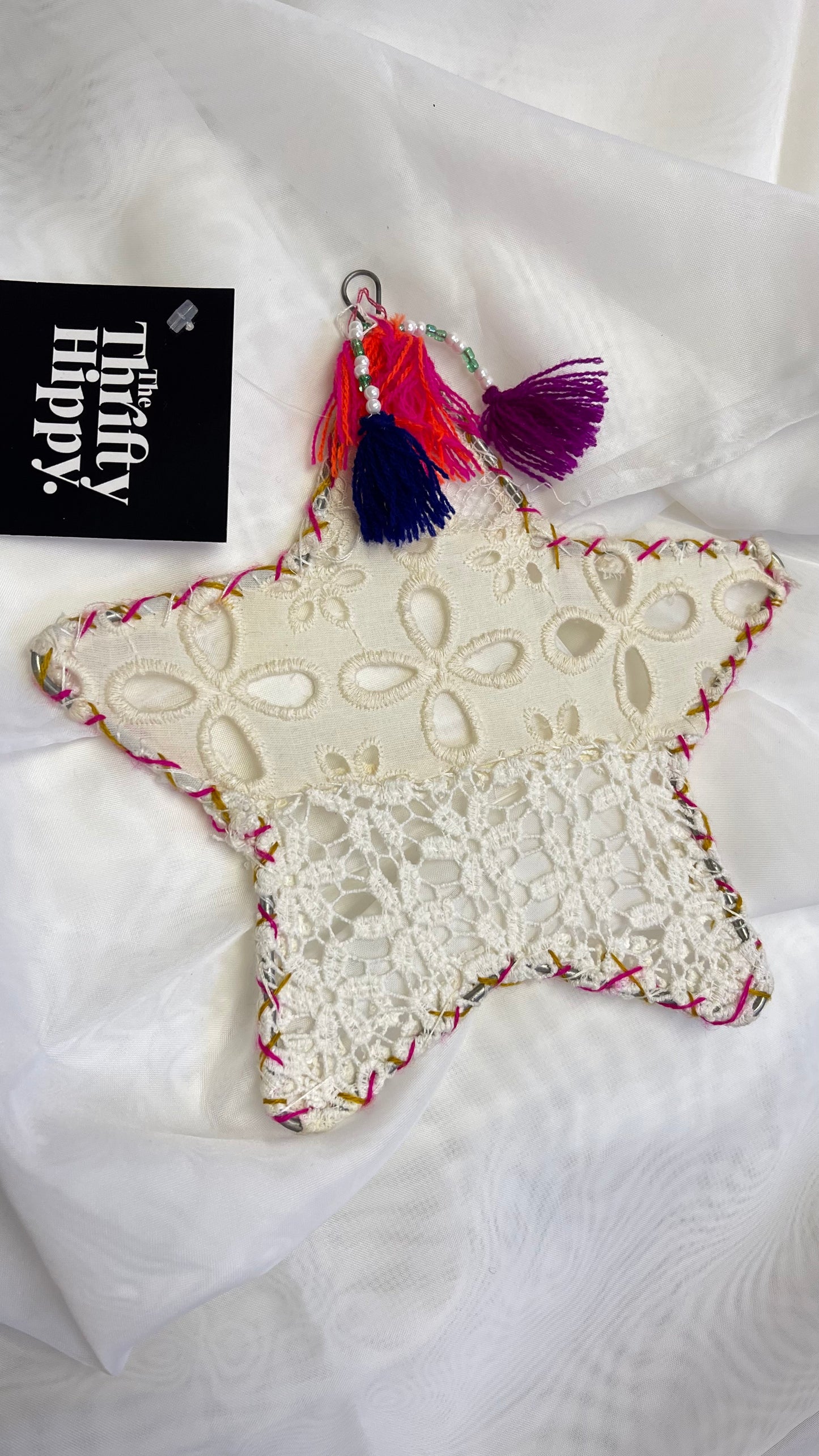 Free People Lace + Eyelet Embroidered Star Hanging Decor Ornament