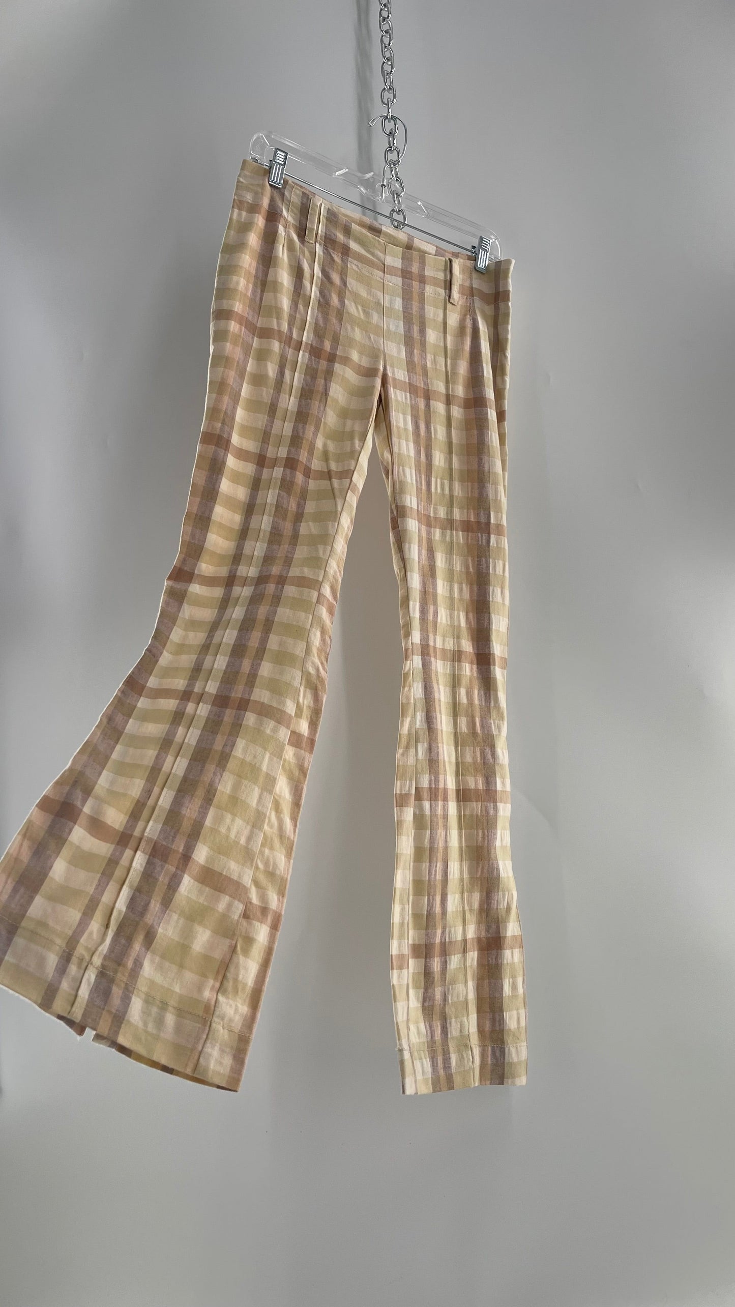 Free People Low Waisted Kickflare Gingham Plaid Picnic Pant (10)