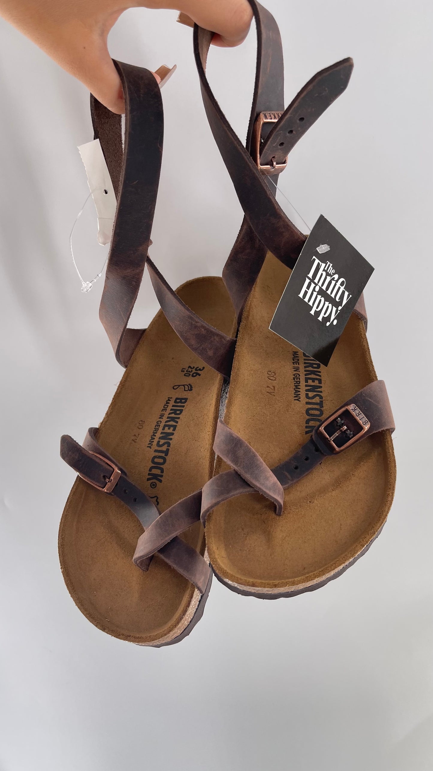 BIRKENSTOCK YARA Leather Strappy Sandal with Tags Attached (36)