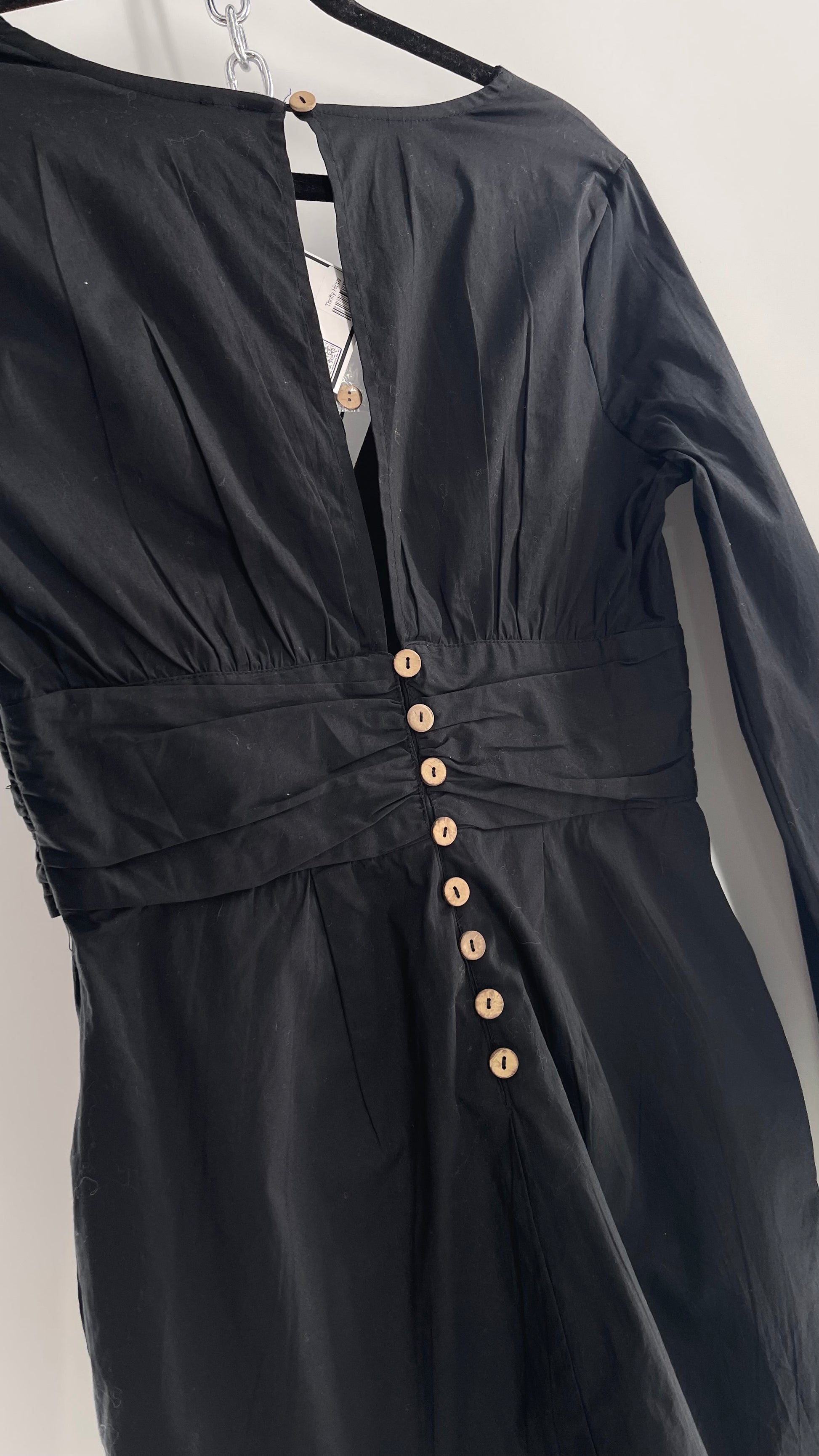 Free People Black Bell Sleeve Mini Dress with Button Detail Back and S The Thrifty Hippy Free People Black Bell Sleeve Mini Dress with Button Detail Back and S The Thrifty Hippy