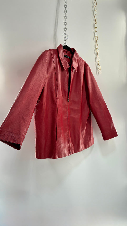 Vintage DIALOGUE Red Genuine Leather Jacket (XL/XXL)