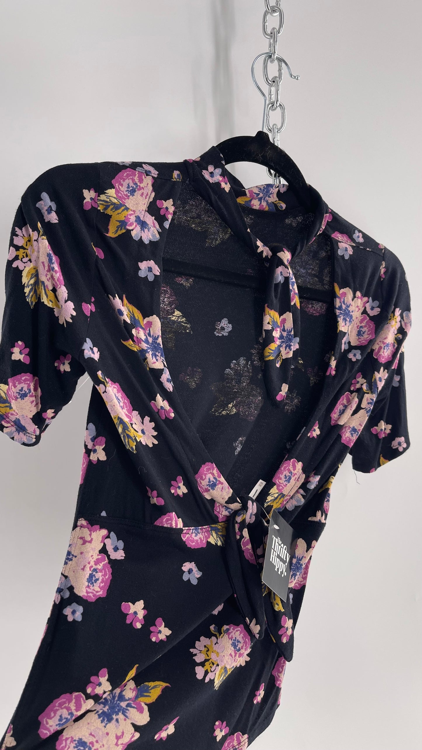 Free People Floral Open Tied Up Back - (Size XS)