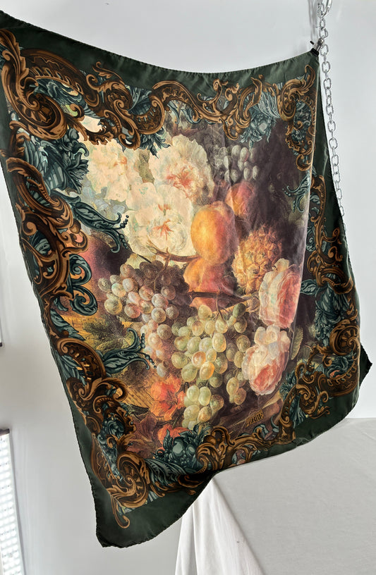 Vintage GIAN FRANCOFERRE Renaissance Style Painting Scarf
