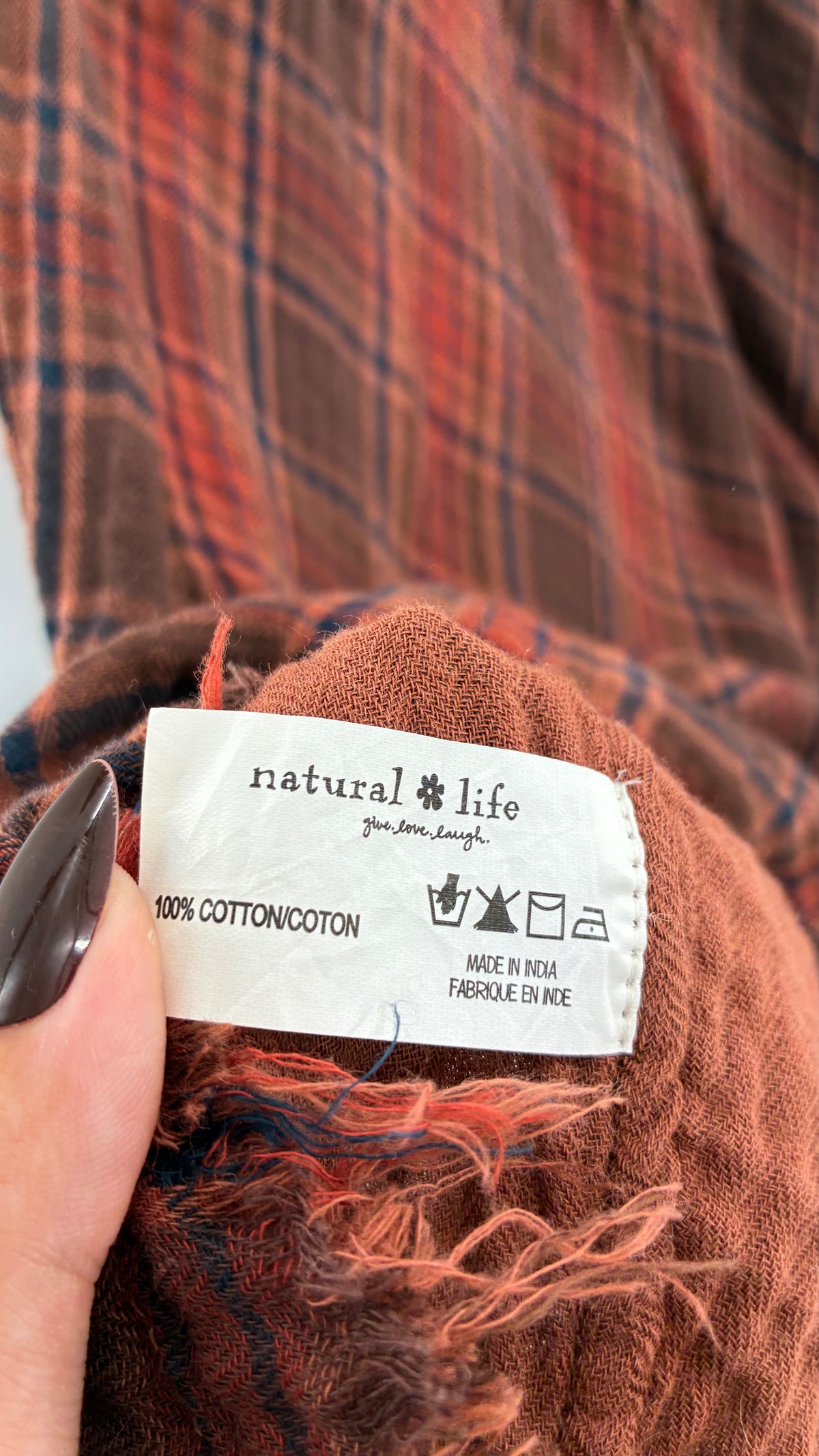 Vintage NATURAL LIFE 100% Cotton Fall Maxi Skirt (XS)