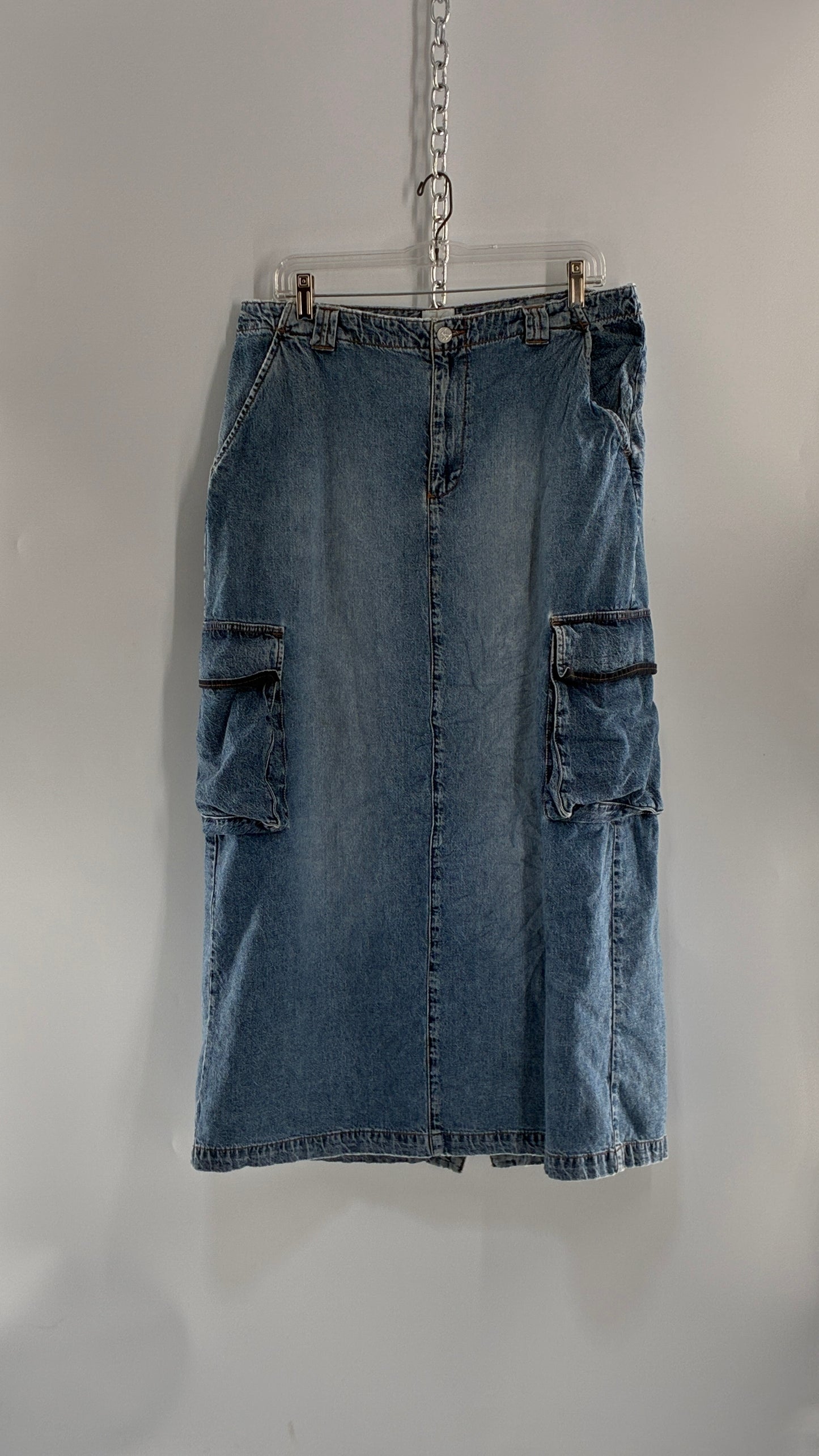 Vintage CALVIN KLEIN Denim Cargo Skirt Low Waisted (12)