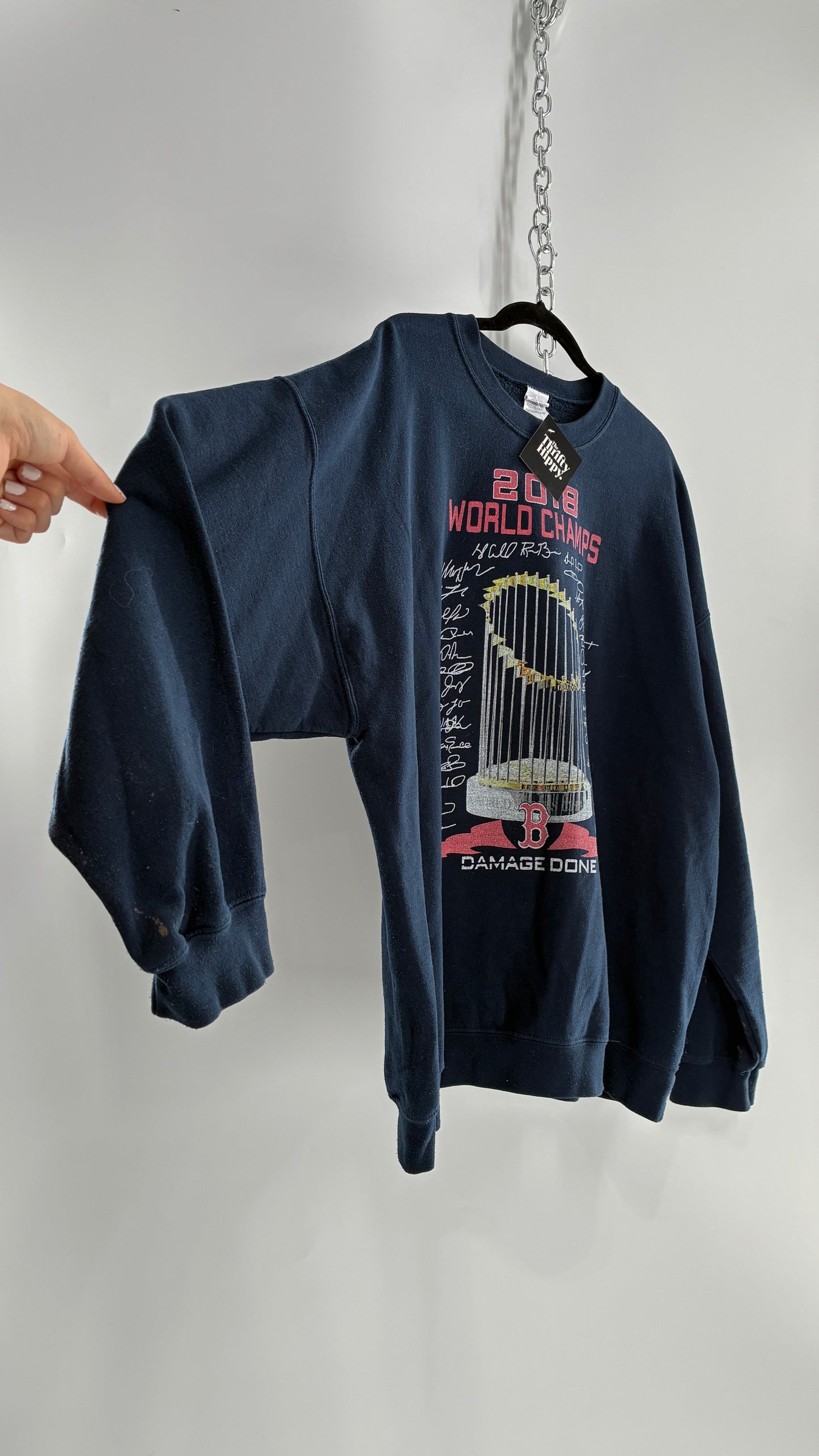 Boston Red Sox World Champs Navy Blue Crewneck Sweater  (XXL)