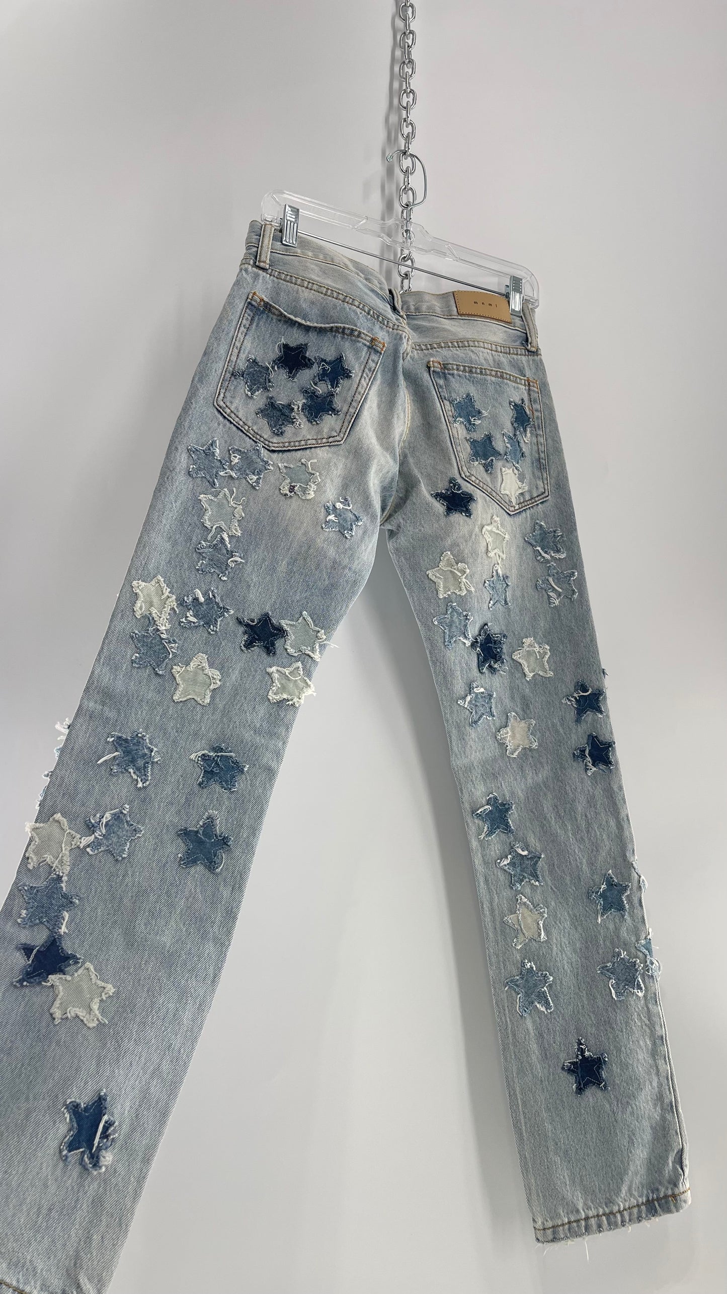 mnml Light Wash Jeans with Mixed Tone Jean Stars (28)