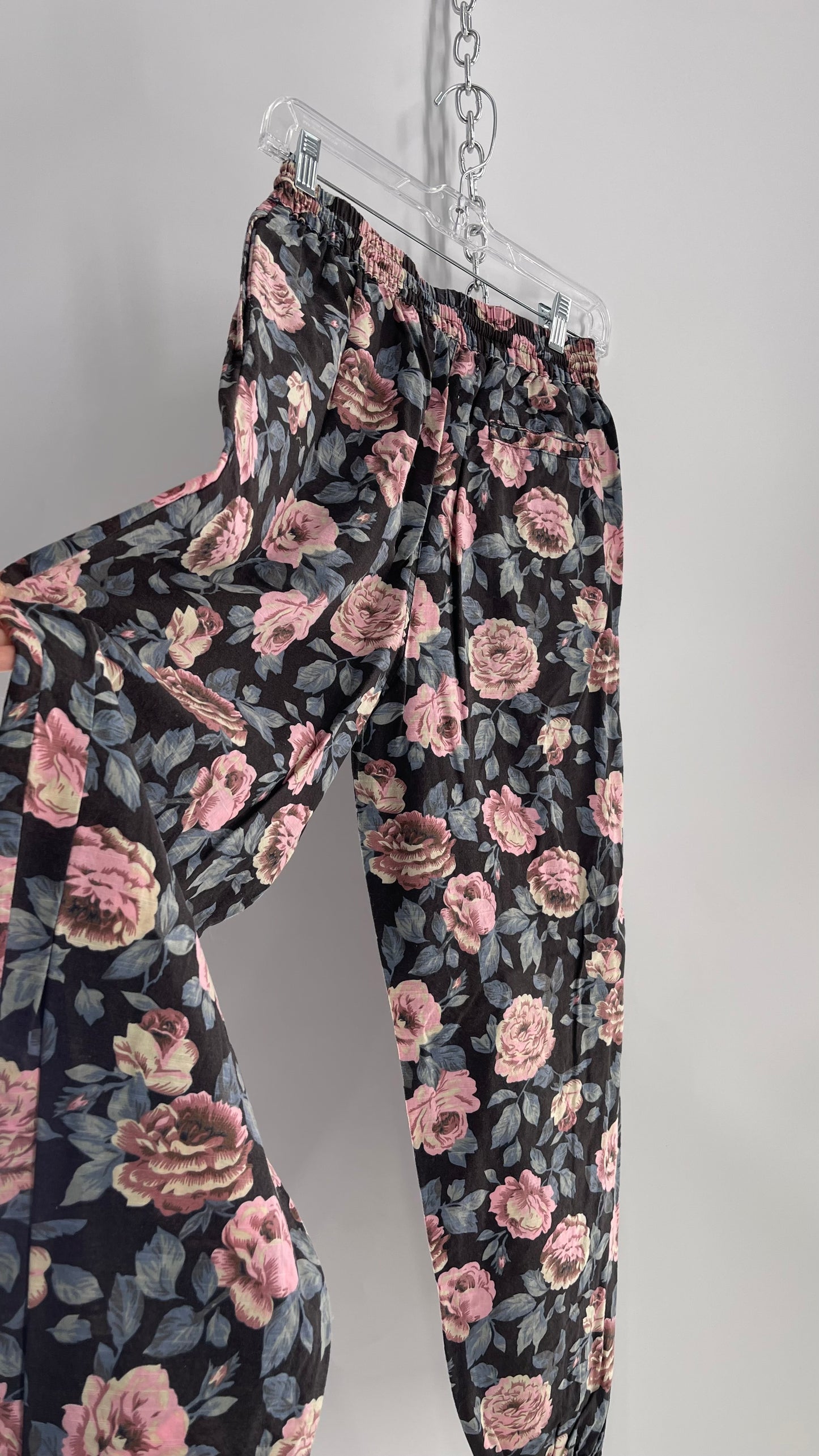 Urban Outfitters Brown/Pink Floral Joggers (Small)