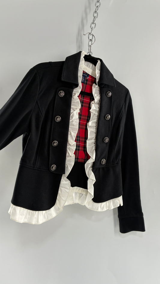 Vintage BOSTON PROPER 1990s School Girl/Drummer Jacket with Removable Ruffle Trim (XS)