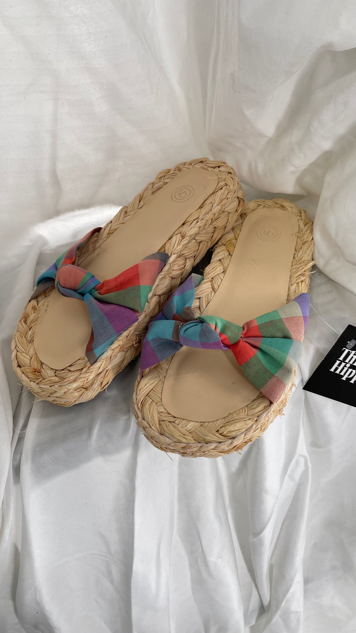 Urban Outfitters Wicker Sole Sandal with Picnic Patterned Strap (6)