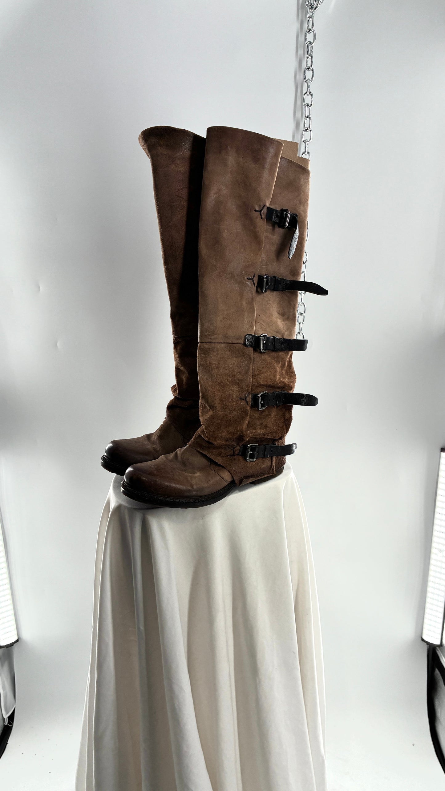 Tatum Over the Knee AS98 Distressed Worn Boots (41)