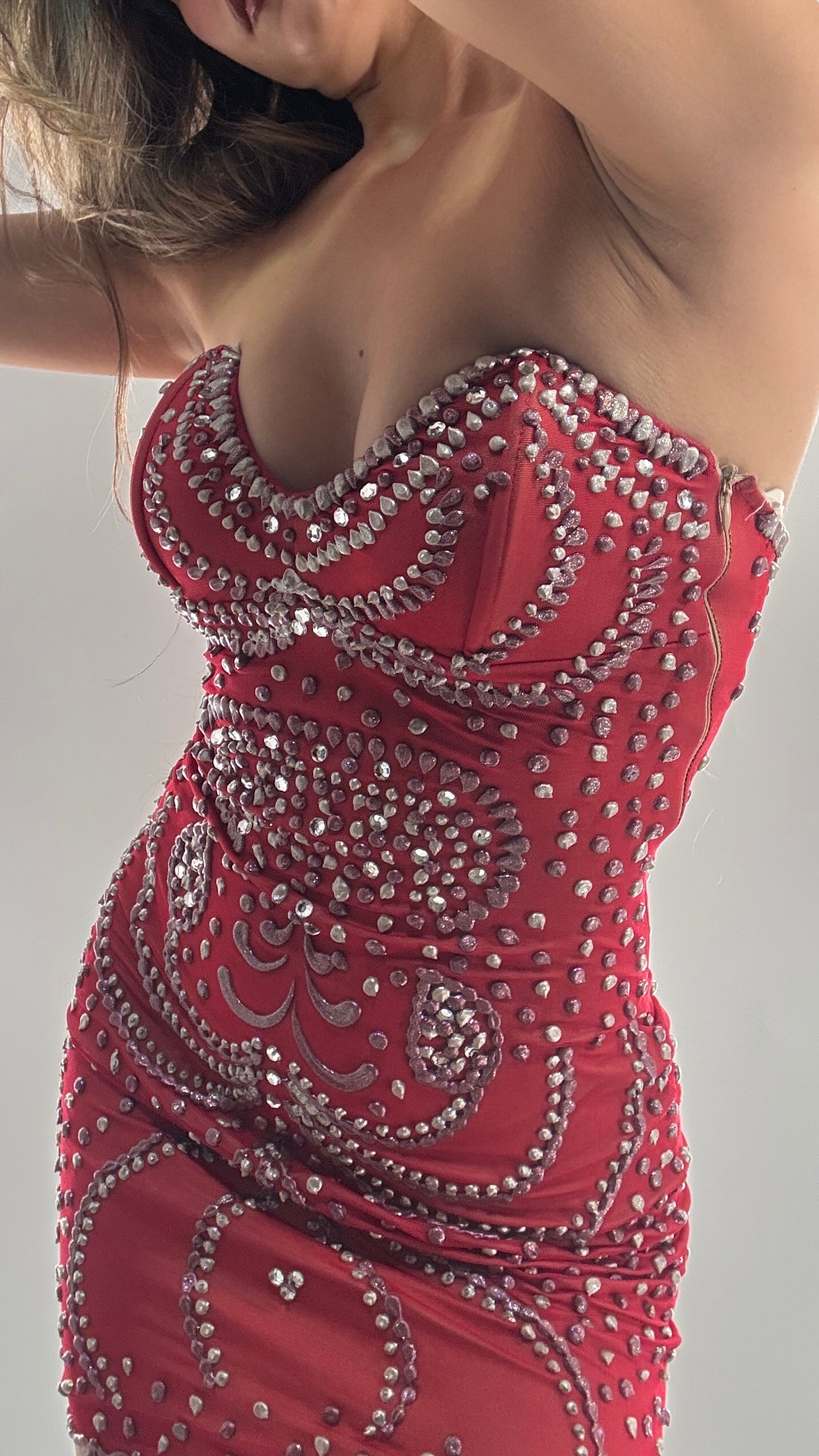 Vintage HOLT Hand Painted in MIAMI Mesh Mini Dress with Wired Corset Bust (XS)