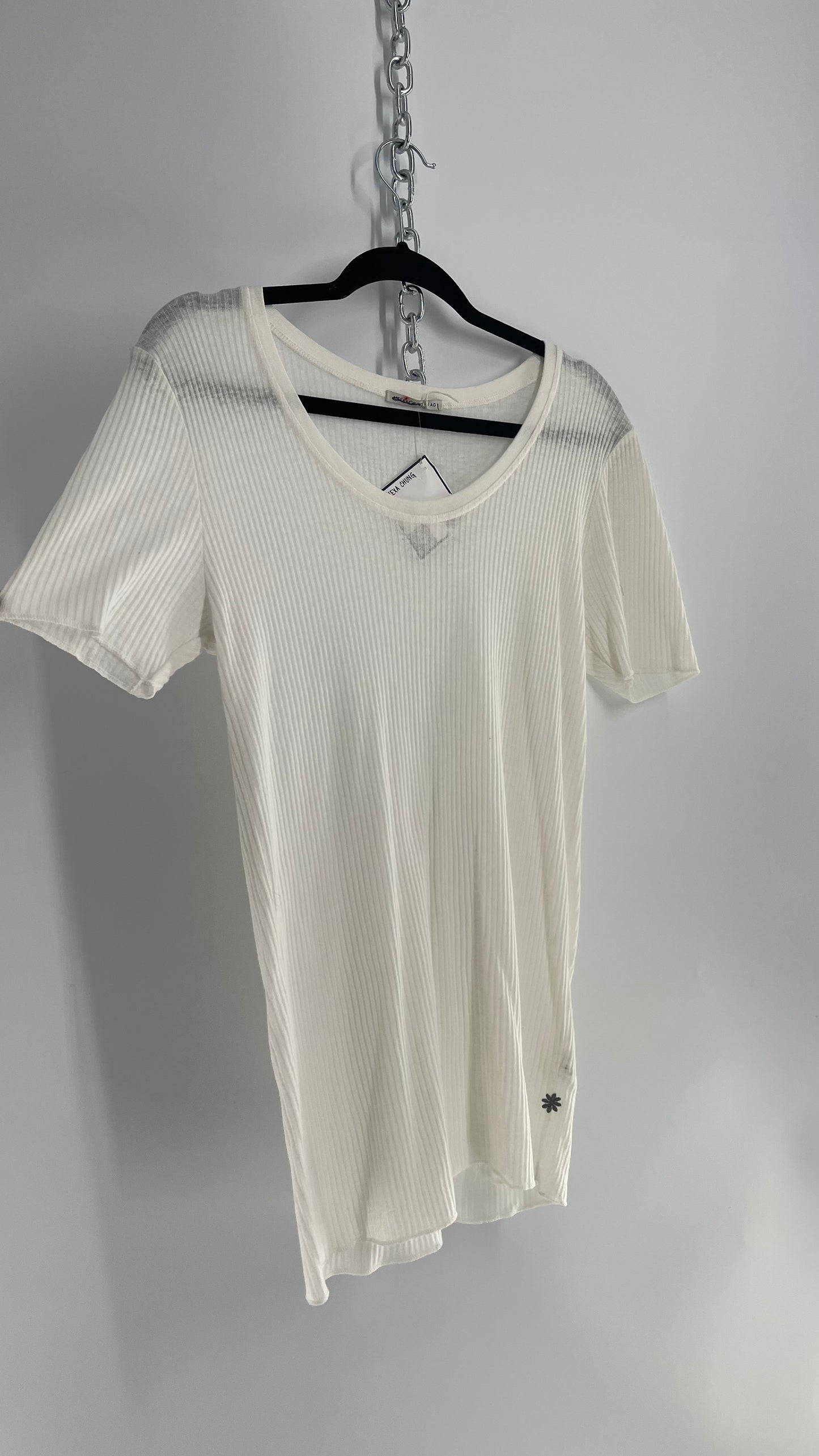 Alexa Chung Off White Knit T Shirt (Large)