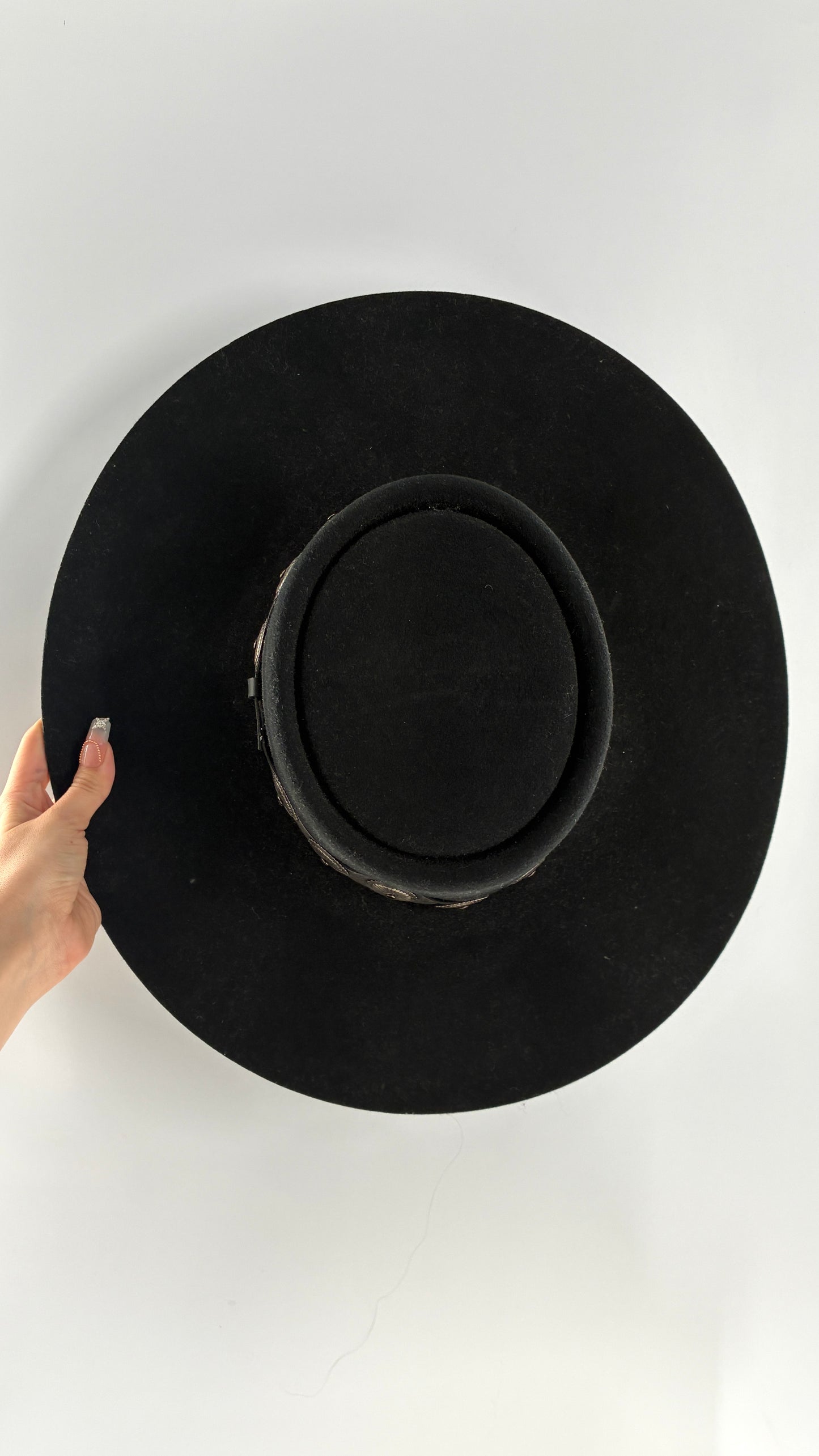 Vintage CHARLIE1HORSE High Desert Black 100% Wool Wide Brim Hat