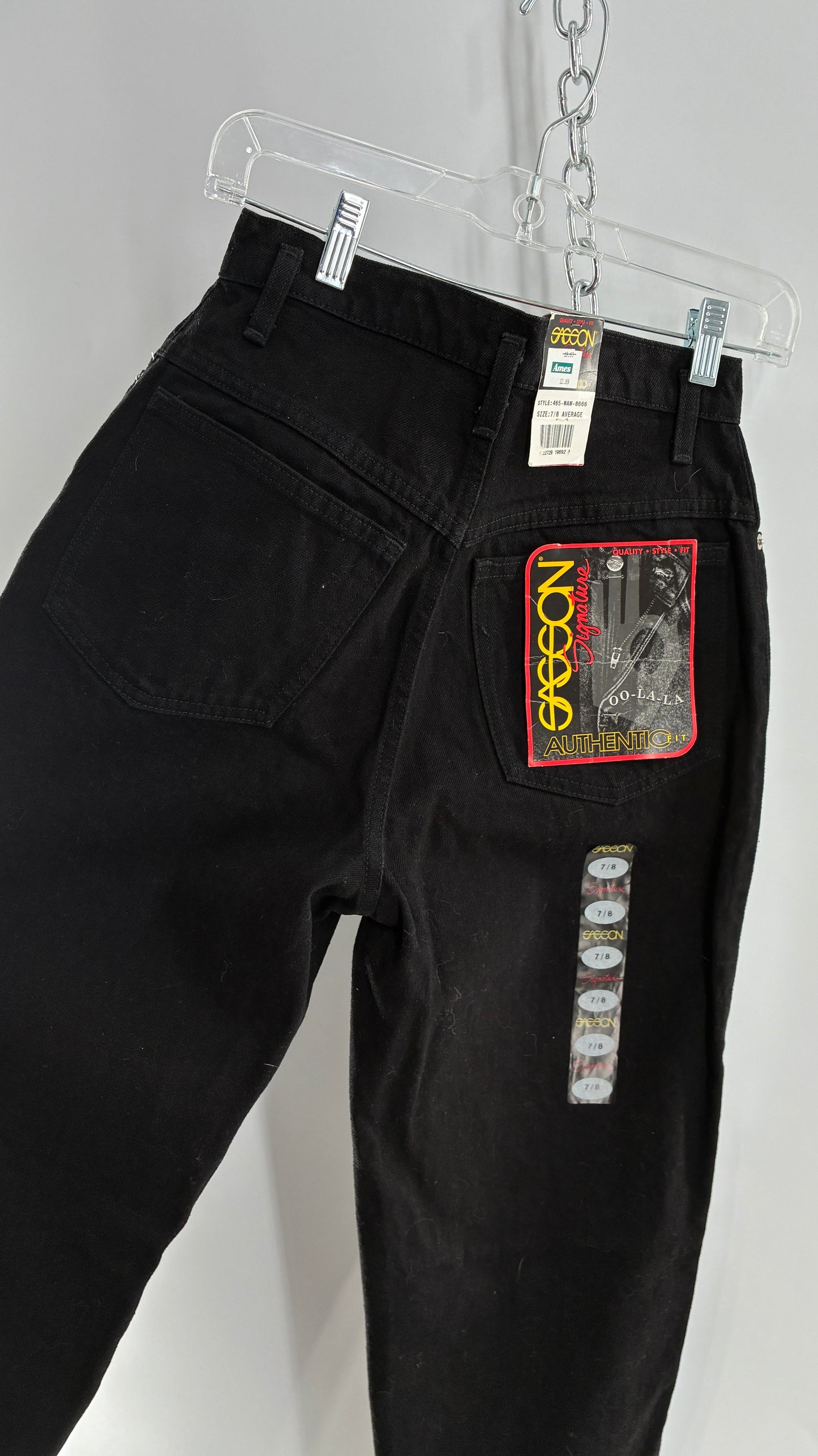 Deadstock Vintage 1980s SASSON Black High Waisted Mom Jean (7/8)