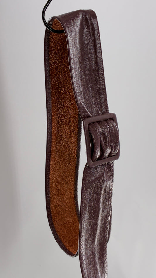 Vintage Burgundy Maroon Leather Belt (OS)
