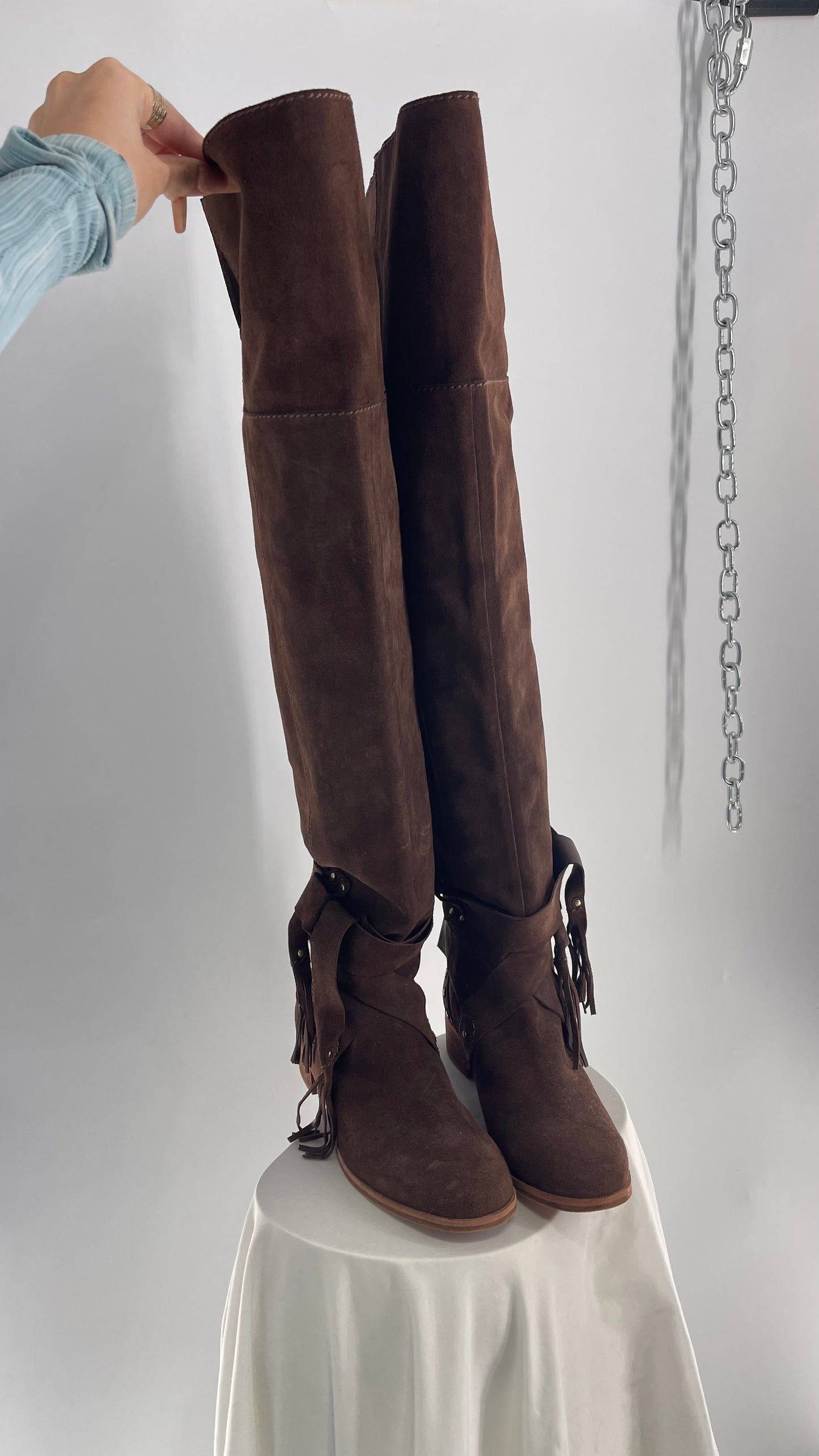 See by Chloé Dasha Dark Brown Dakar Thigh High Suede Boots (39.5/9.5)