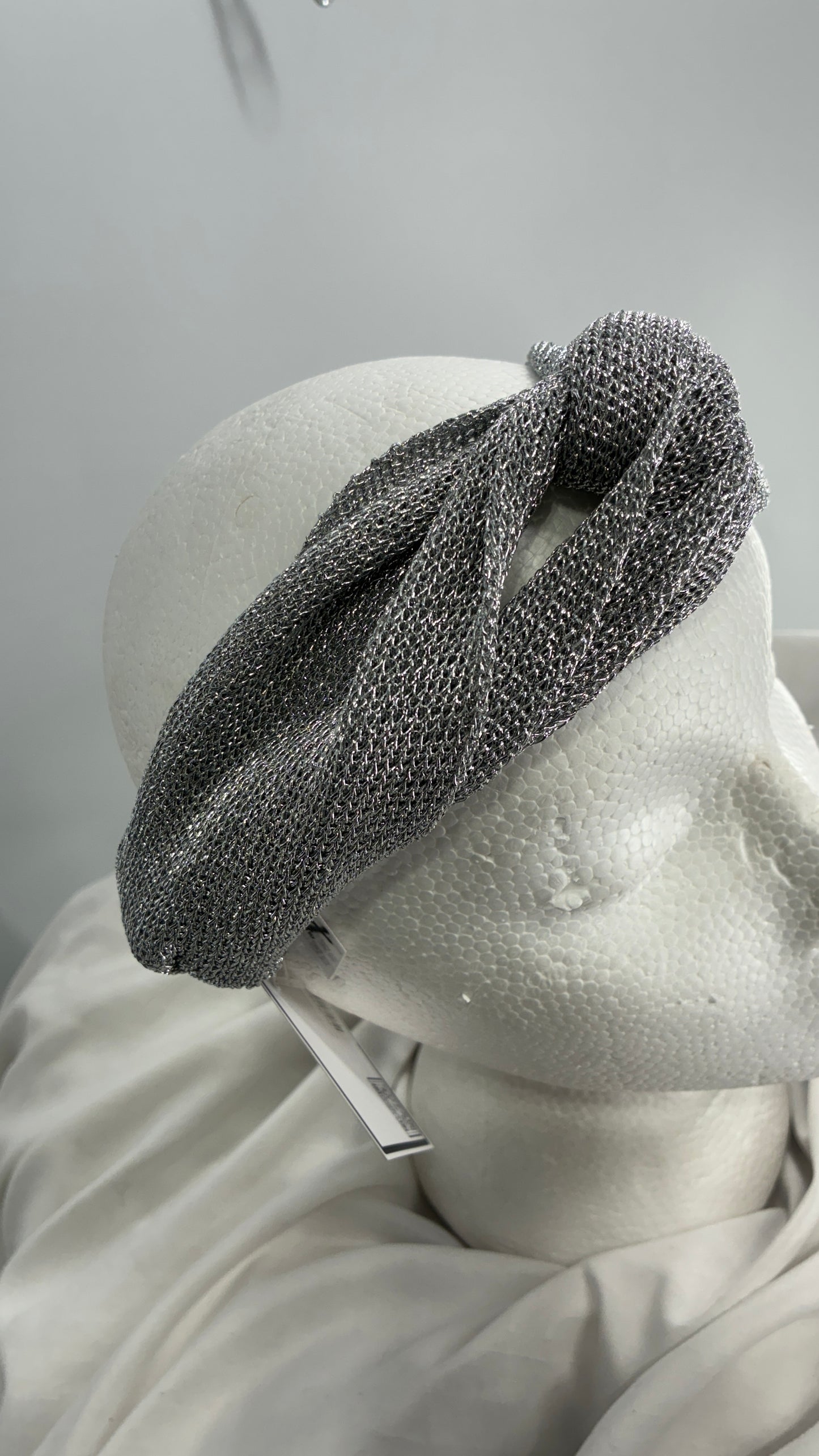 Free People Metallic Silver Mesh Headband