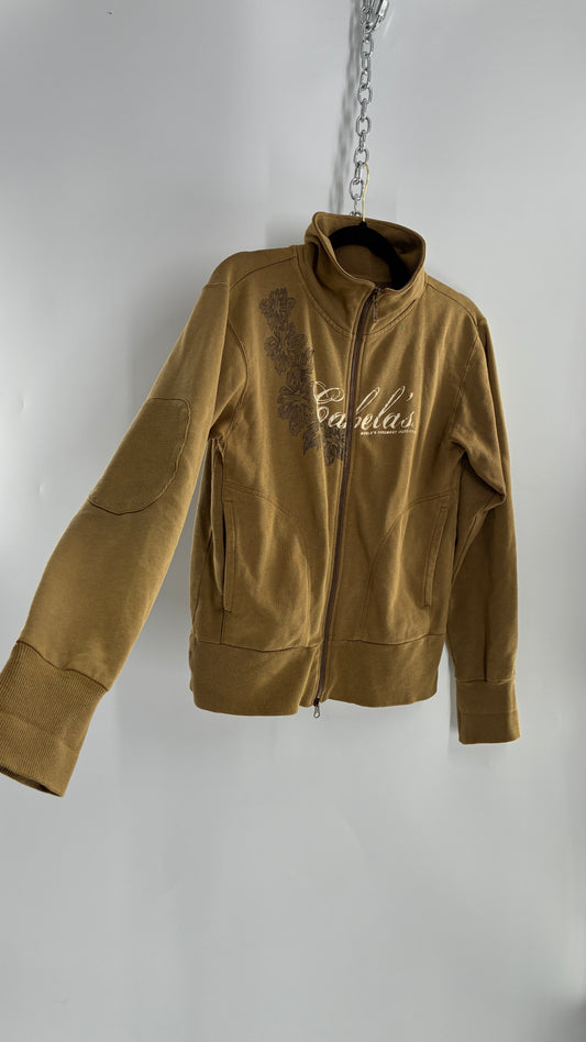 Vintage Cabela’s Tan Zip Front with Patch Details and 2000s Graphic (Large)