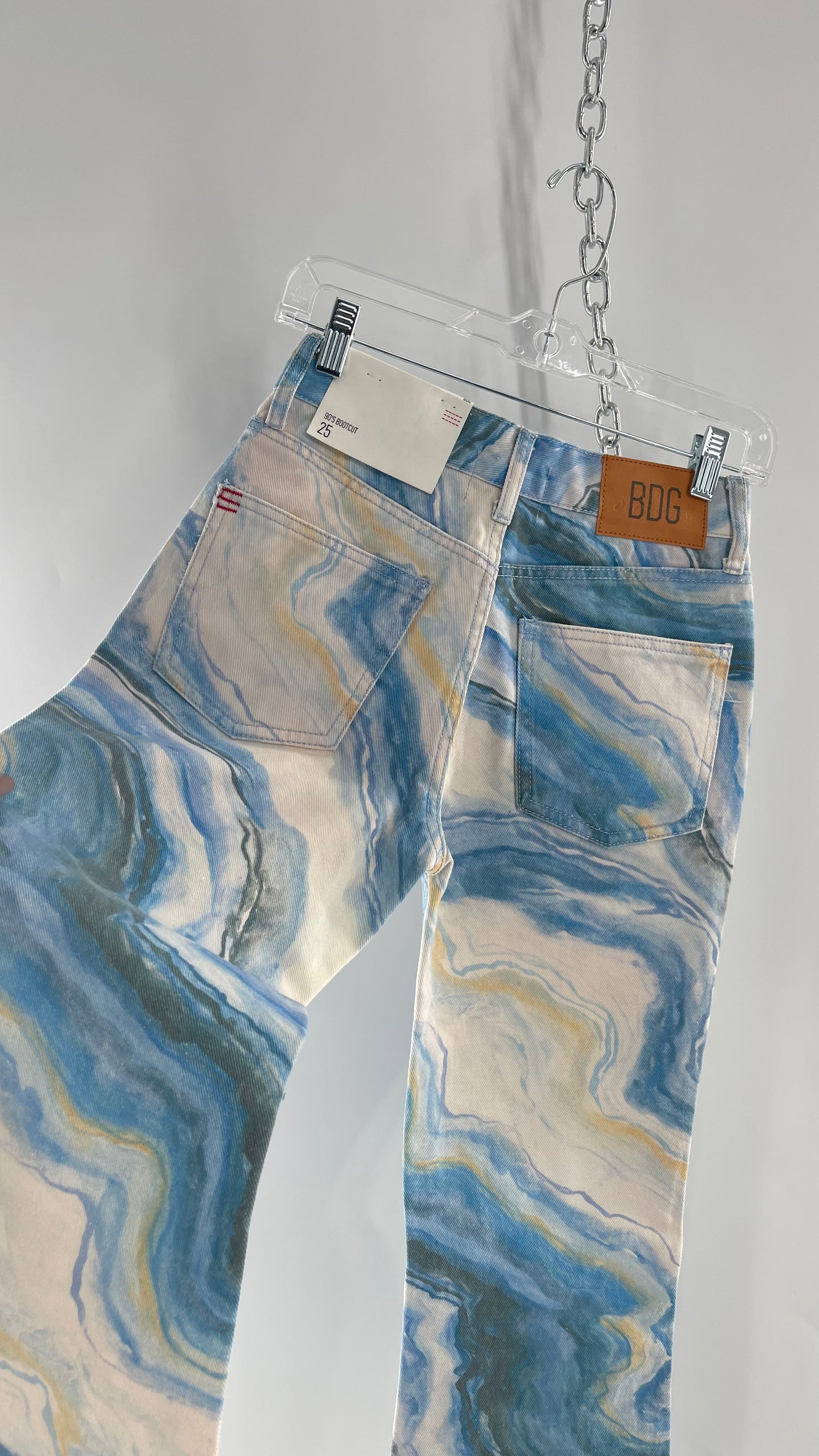 BDG Geode Graphic Blue Kickflares with Tags Attached (25)