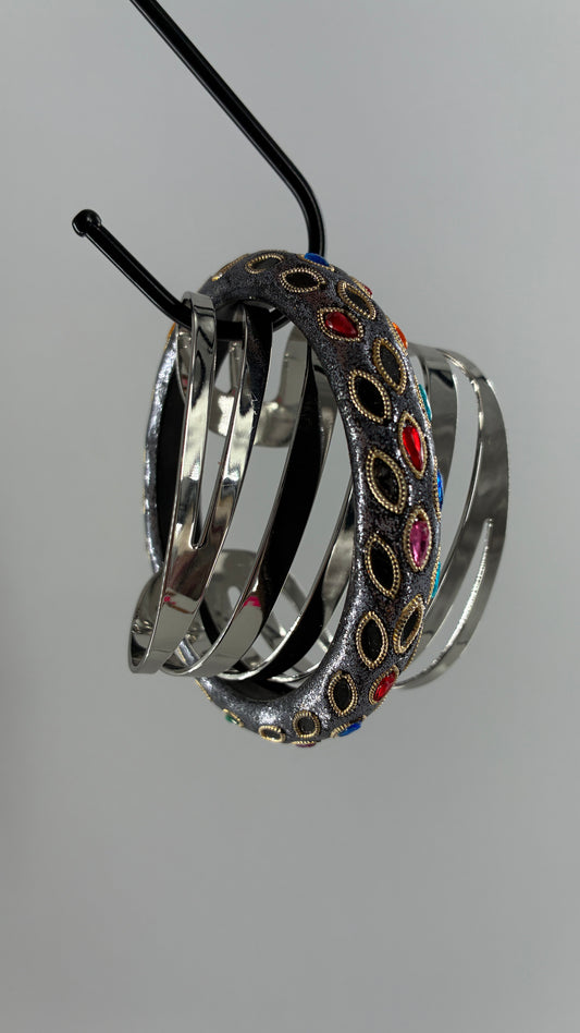 Thierry Mugler Cuff and Embellished Bangle Bracelet Set