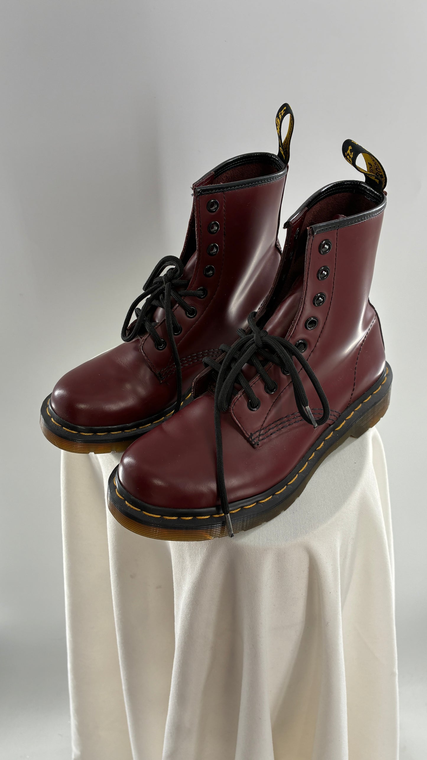 Vintage Dr. Martens Burgundy Maroon Combat Boots (6L)
