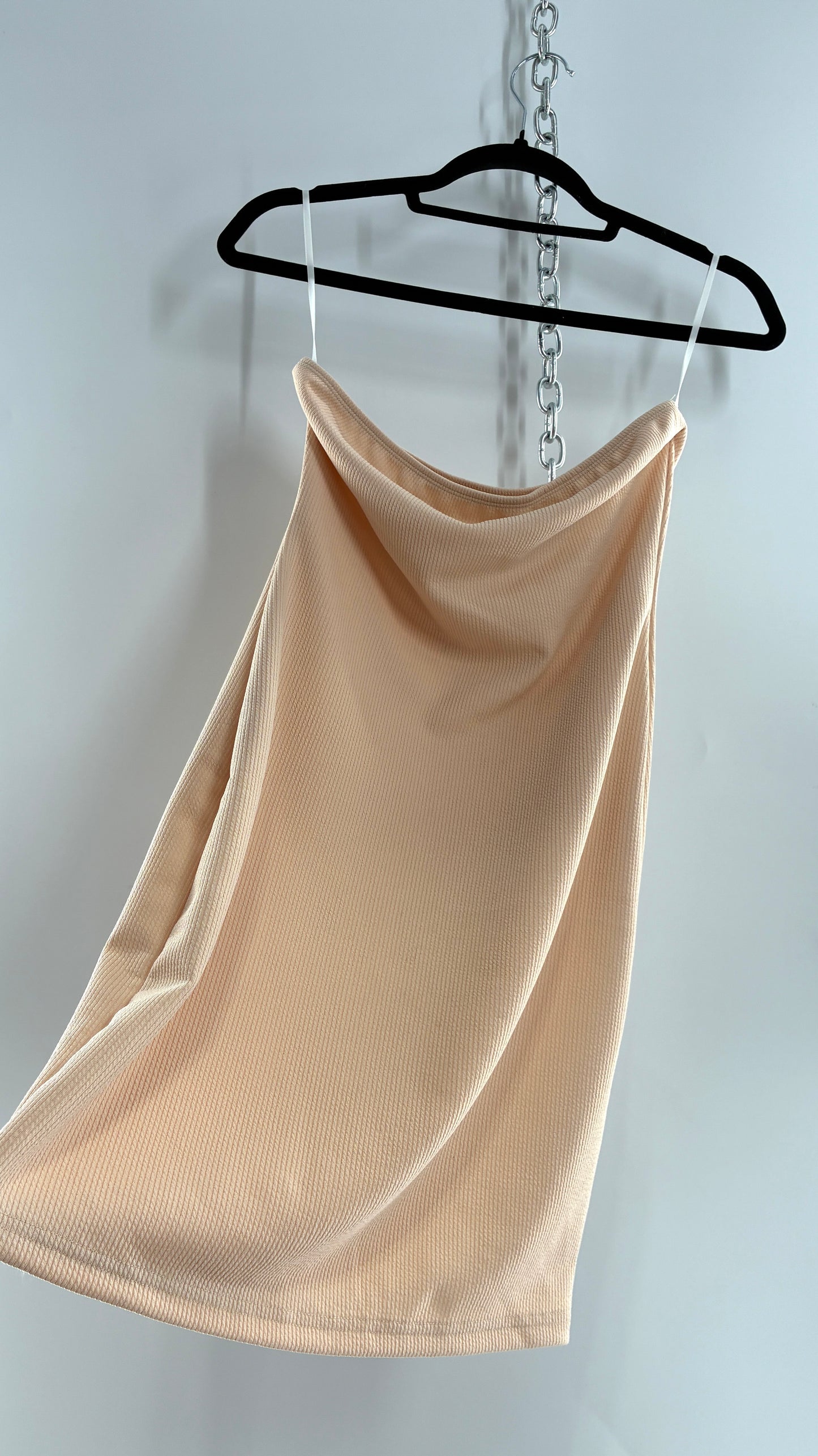 Nude Ribbed Tube Mini Dress Underlay Slip