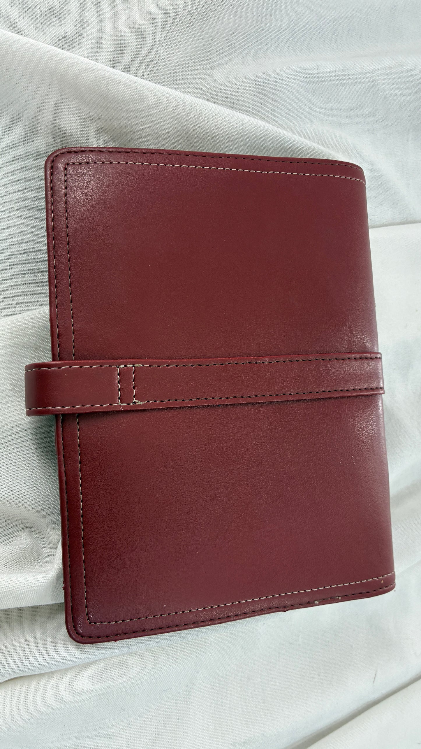 Vintage Red Leather Daily Planner/Organizer