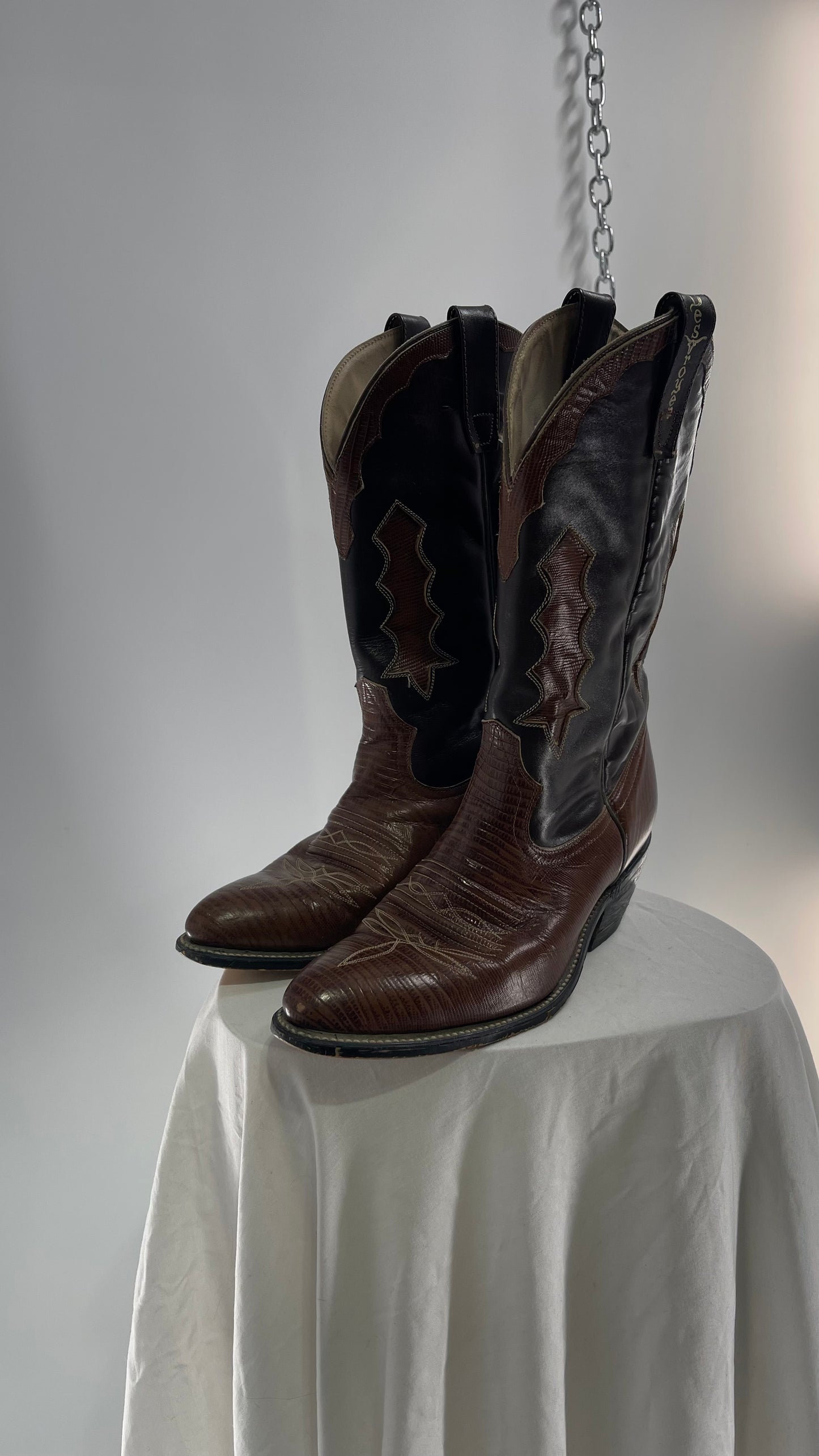 Vintage Brown Genuine Leather Cowboy Boots (8.5/9)