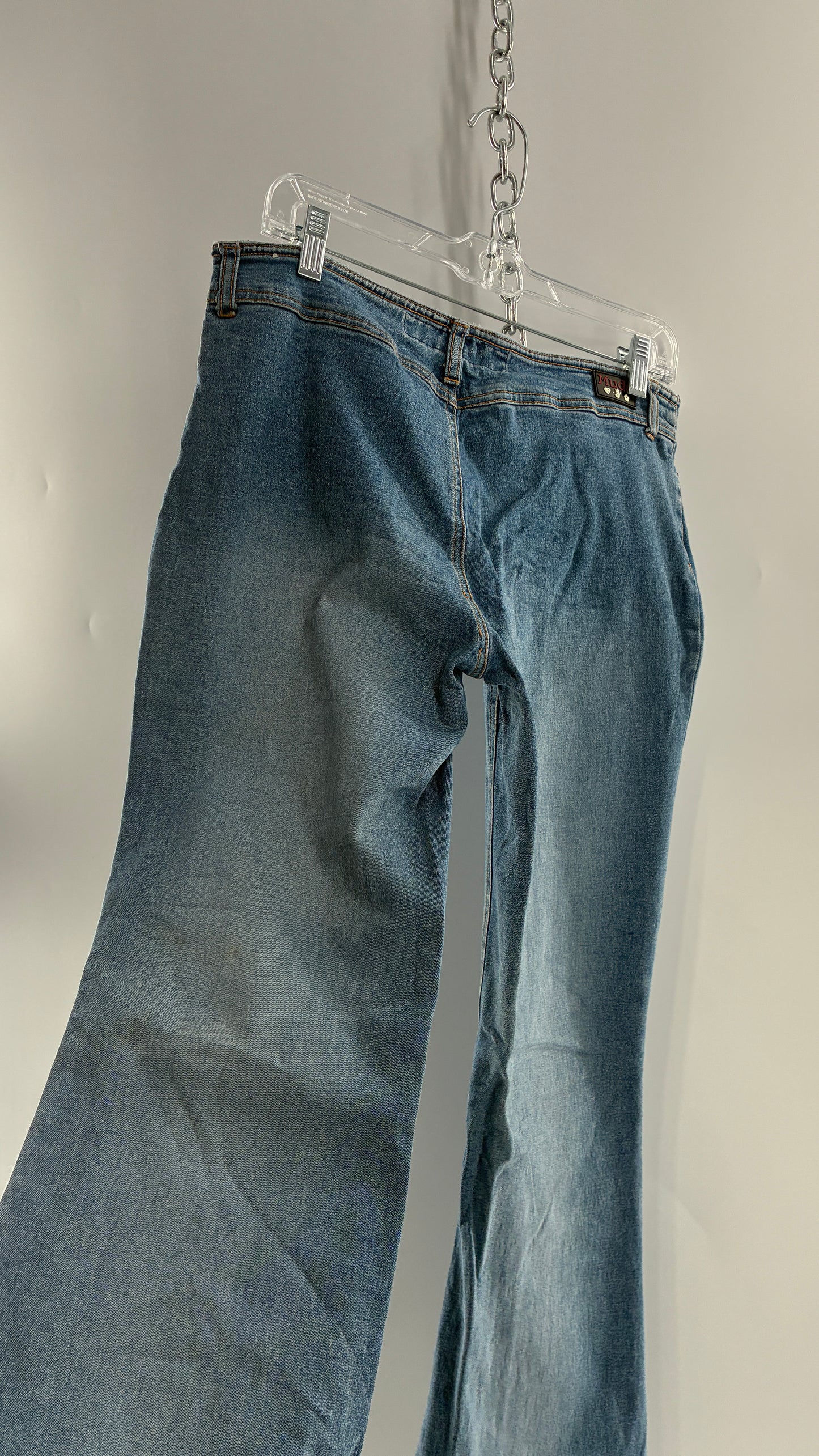 Vintage MUDD Light Wash, Low Rise Jeans with Grommet Waistband and Embroidered Florals (11)