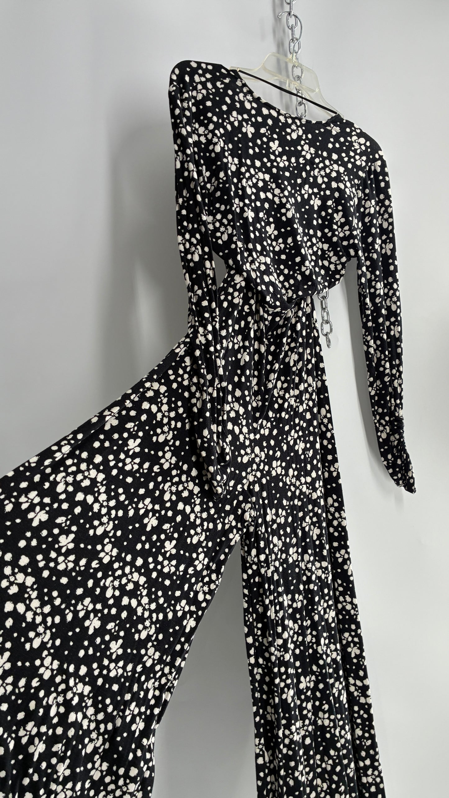Free People Black and White Polka Dotted Jumpsuit (2)