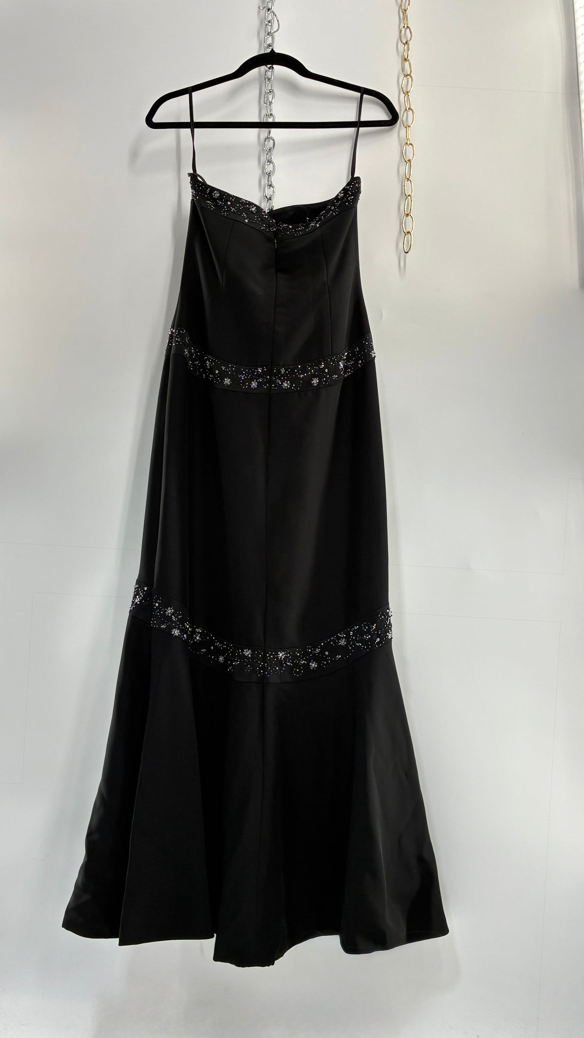 Vintage HAUTE COUTURE OBSESSIONS Black Beaded Maxi Dress (8)