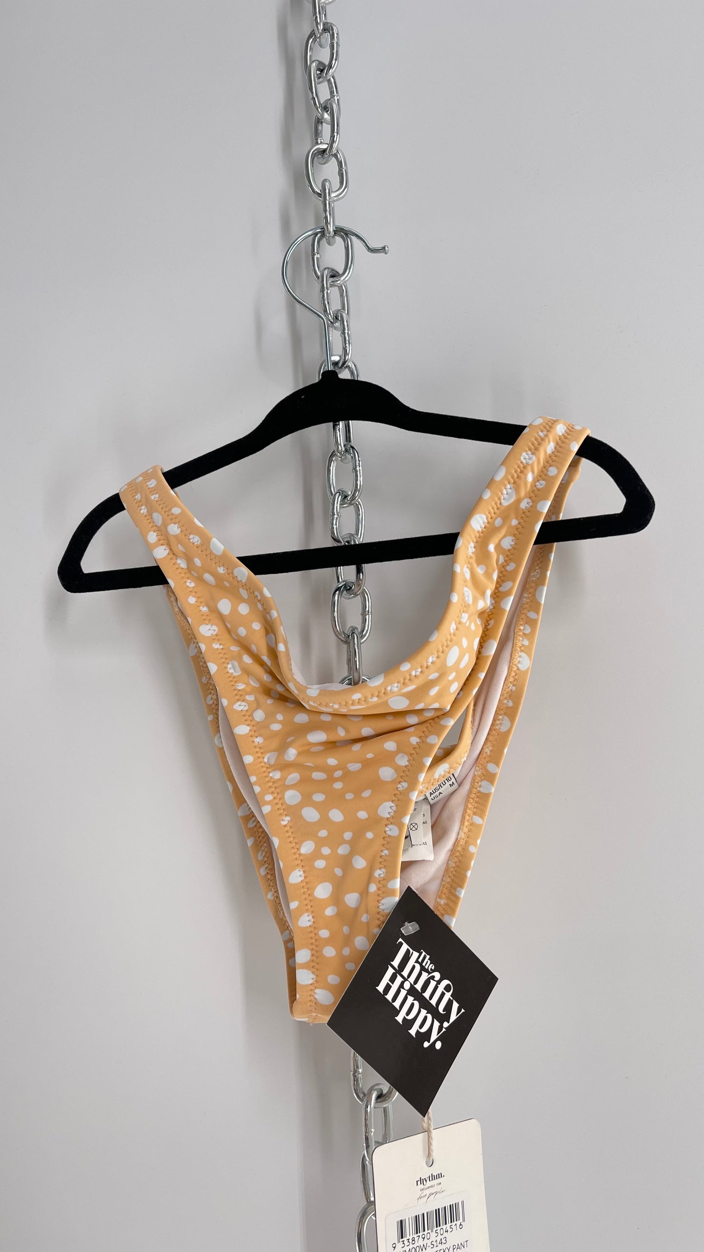 Rhythm Orange Creamsicle Polka Dot Swim Bottoms with Tags Attached NWT (Medium)