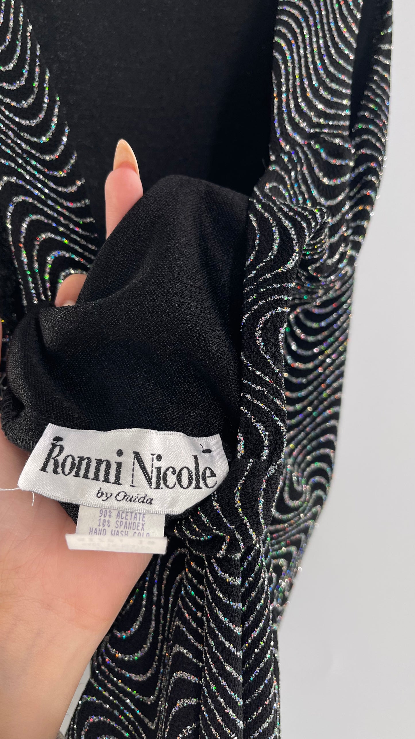 Deadstock Vintage Ronni Nicole 1980s Dress with Open Back Detail (10)