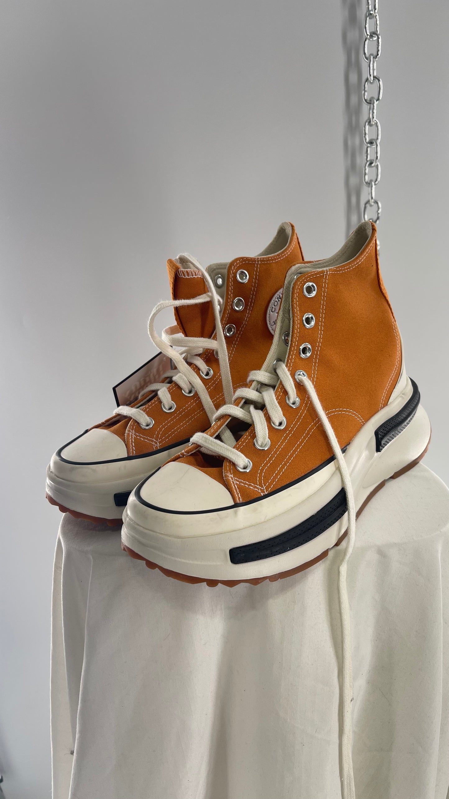 Converse All Stars Run Star Legacy CX Orange Platform Sneaker (9.5)