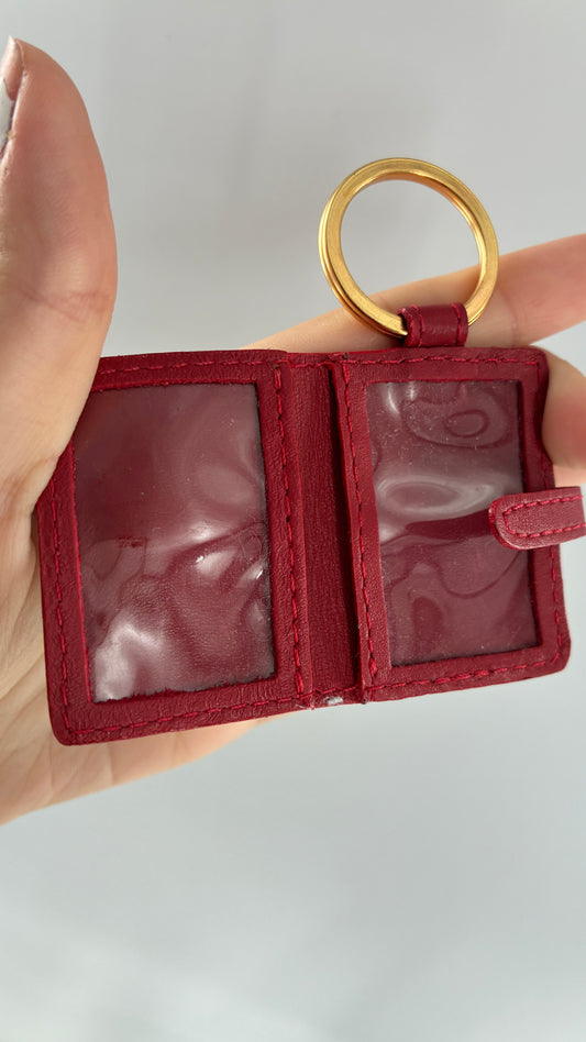 Vintage Mini Red Photo Book Keychain Ring
