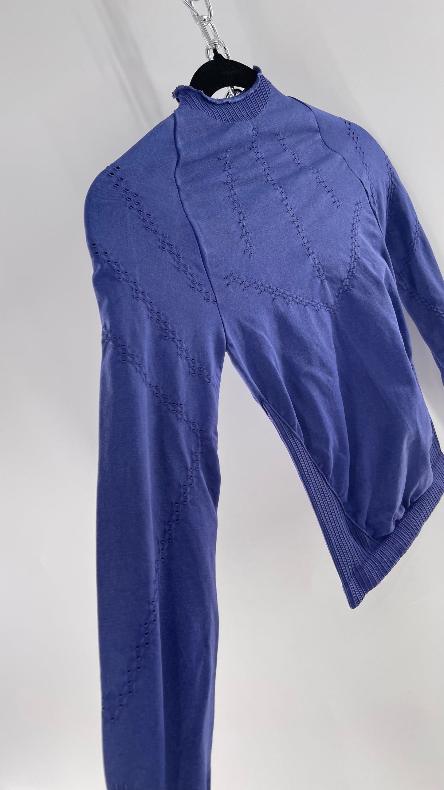 Free People Movement Spandex Perforated Purple Skim Top (XS/S)
