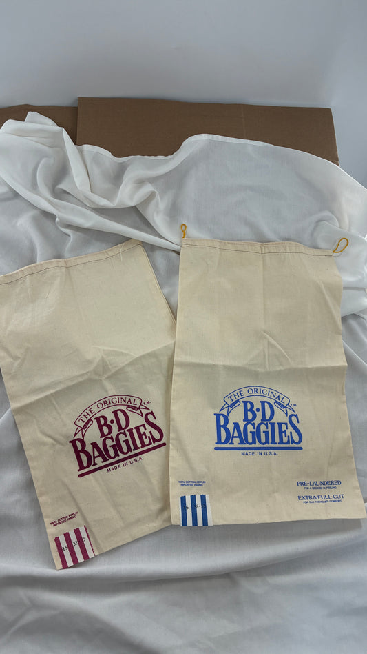 Vintage BD BAGGIES 100% Cotton Poplin Drawstring Bags
