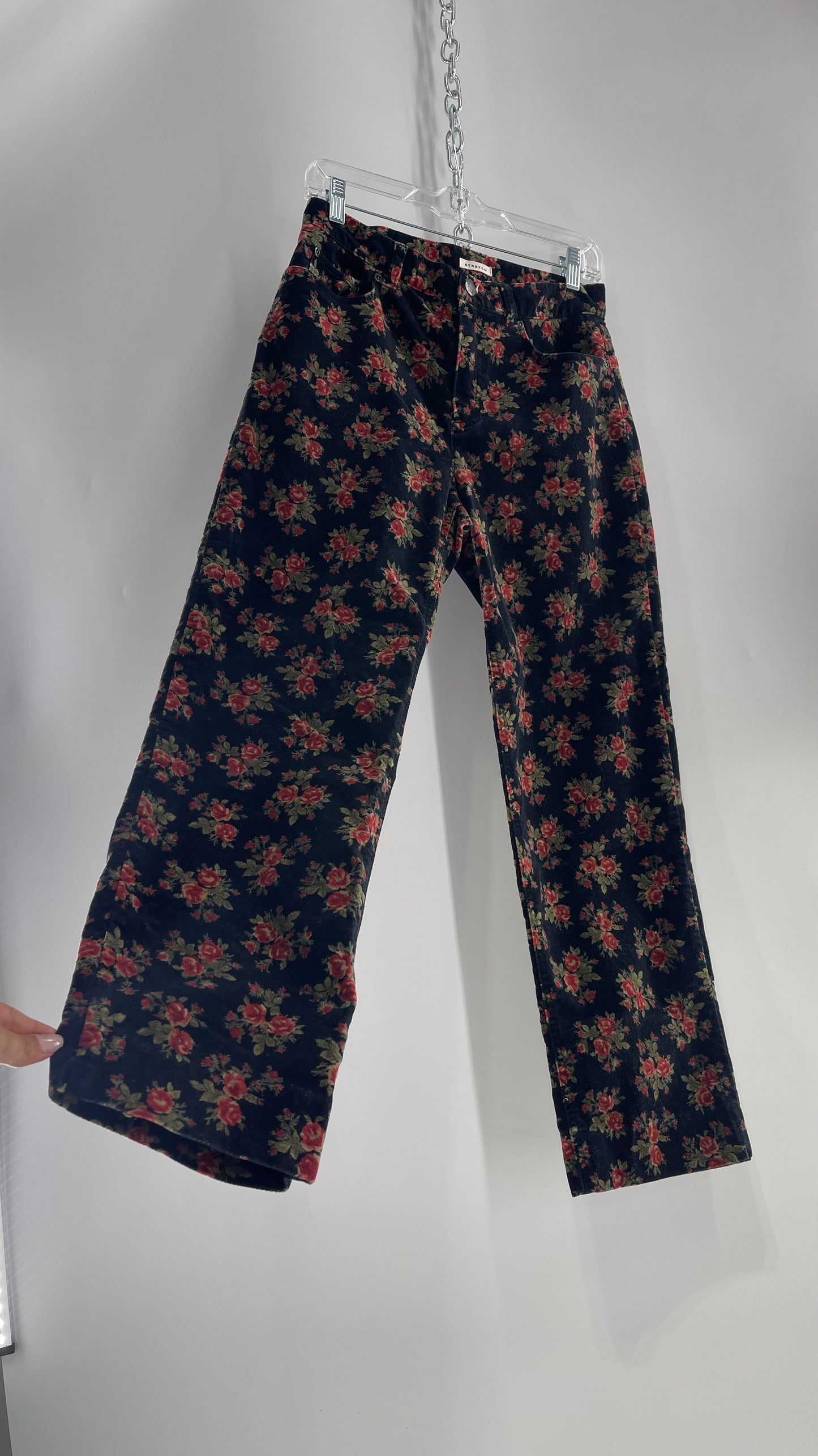 JONES New York Vintage Velvet Velour Floral Stretch Jeans (4)