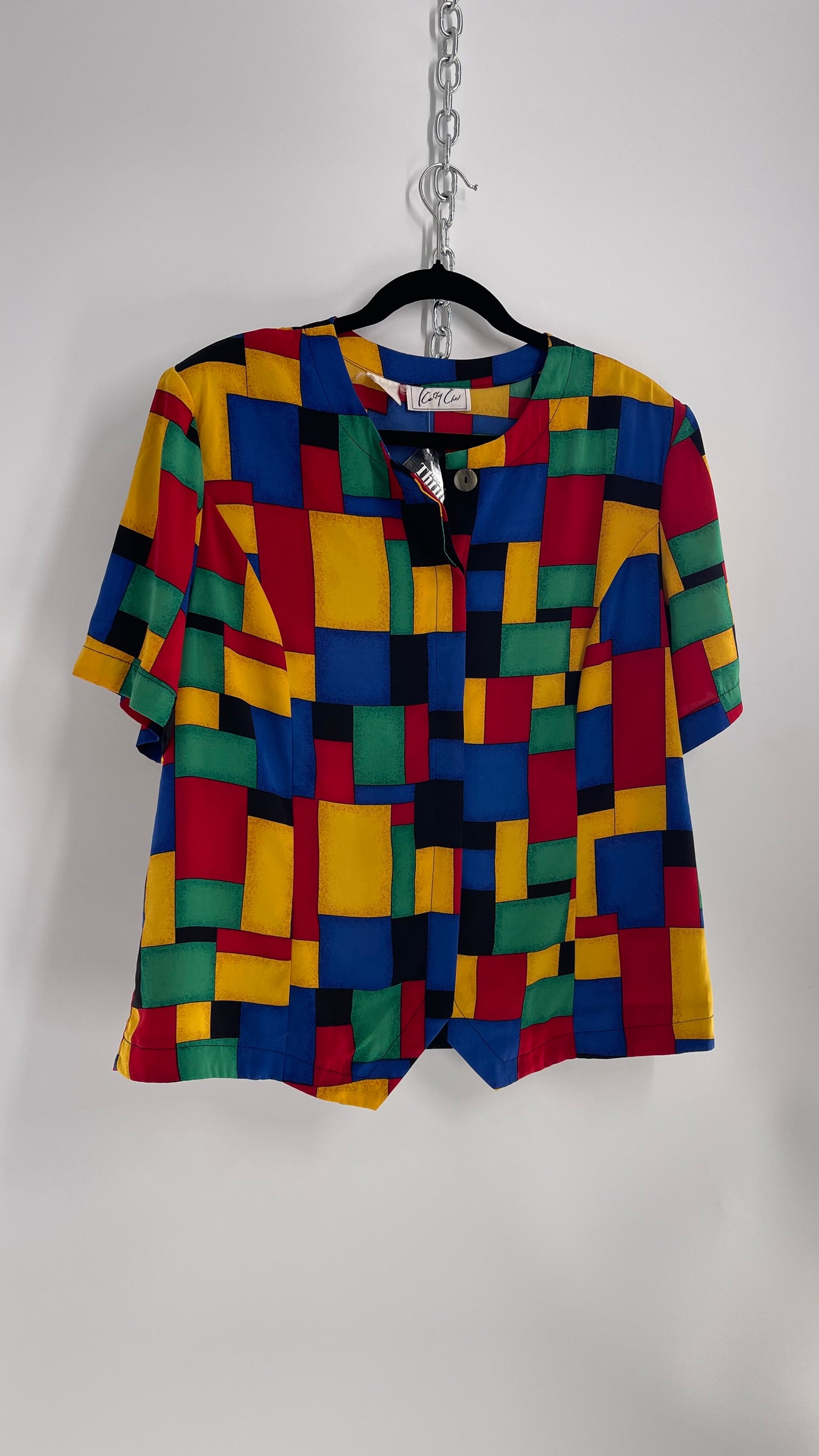 Vintage 1980s Kolby Ike Geometric Button Up (C)