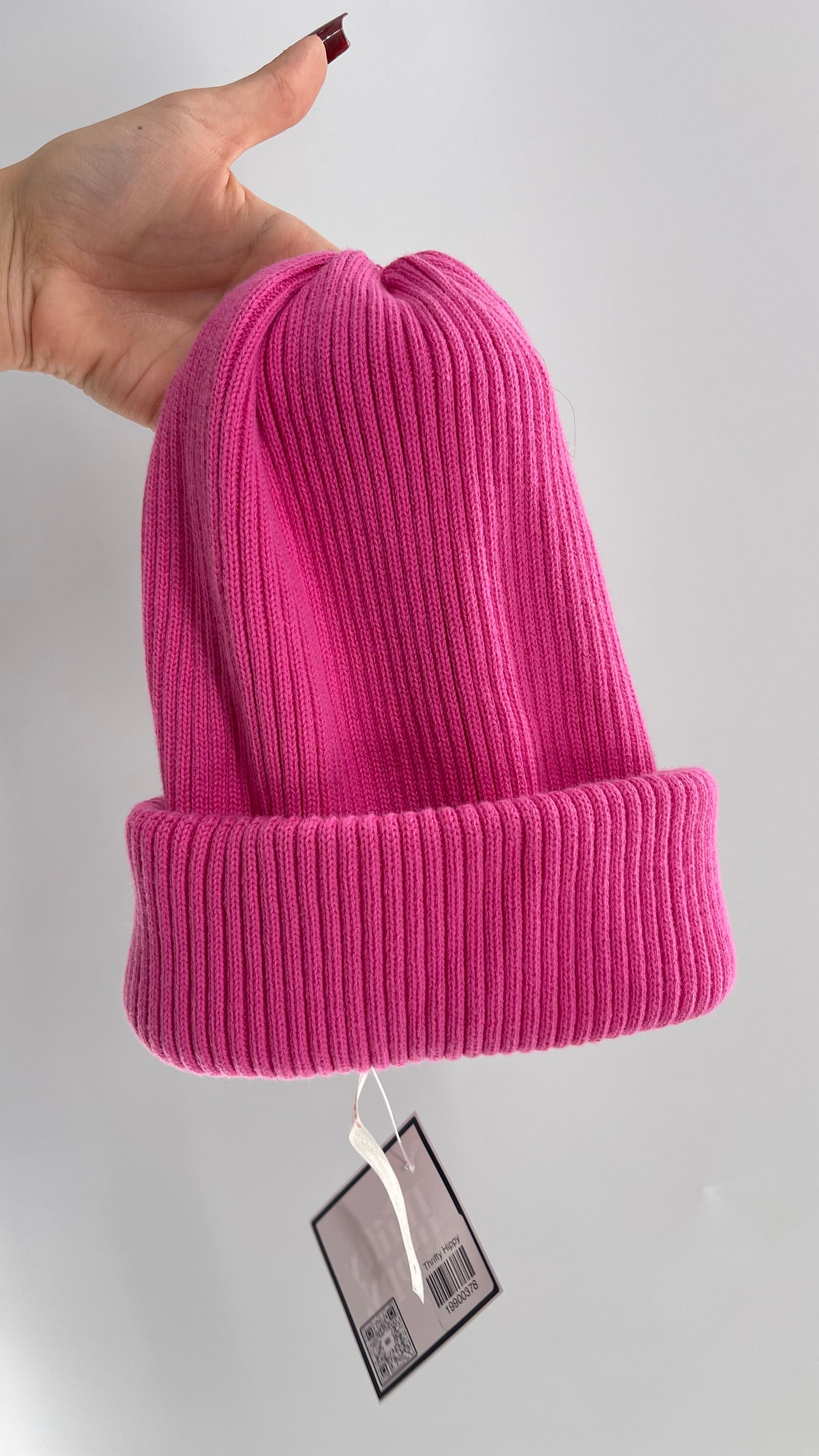 Free People Ribbed Thick Knit Pink Beanie